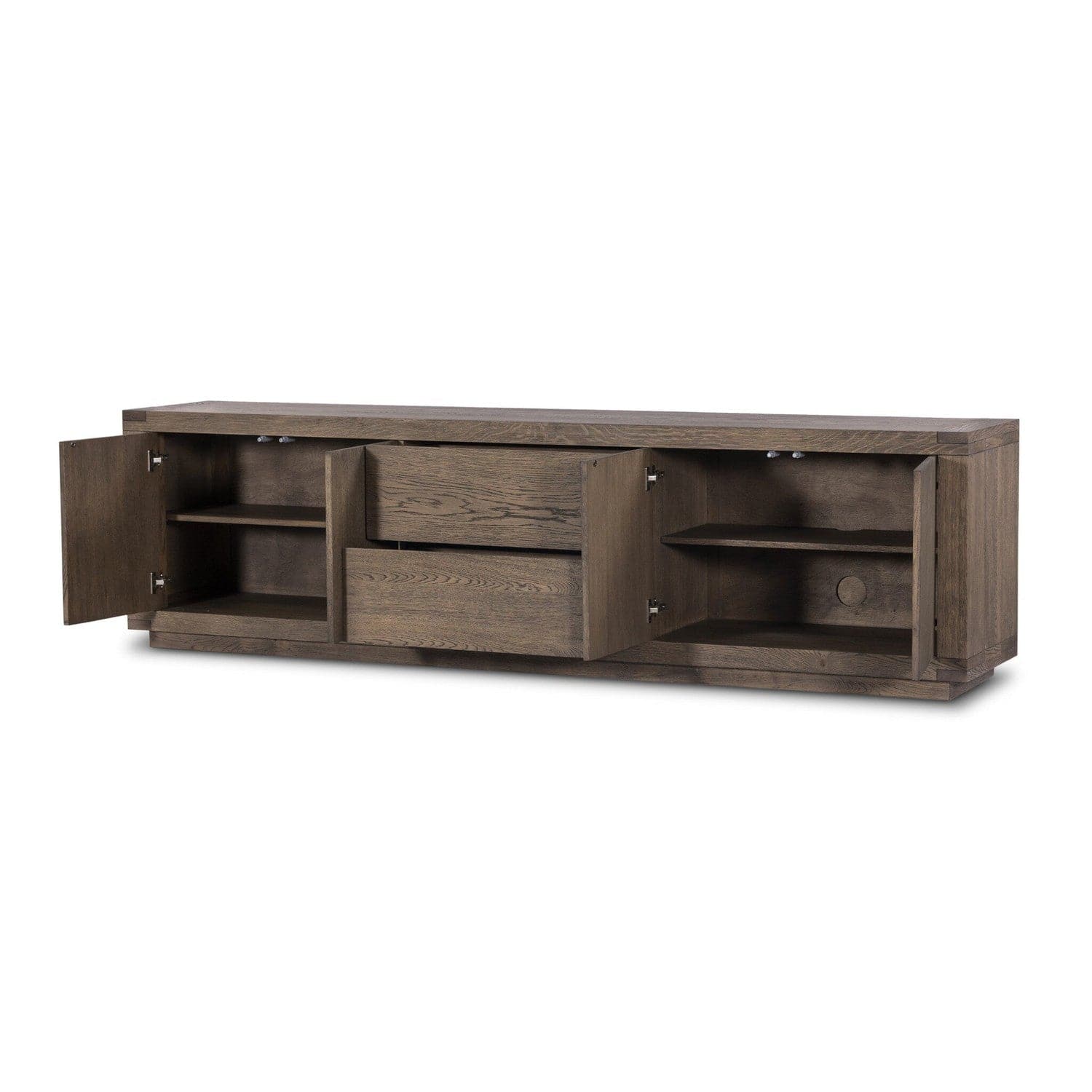 Warby Media Console - Worn Oak Veneer