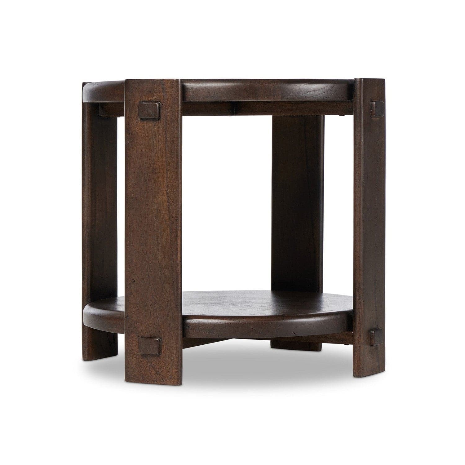 Two Tier End Table - Matte Brown Neem