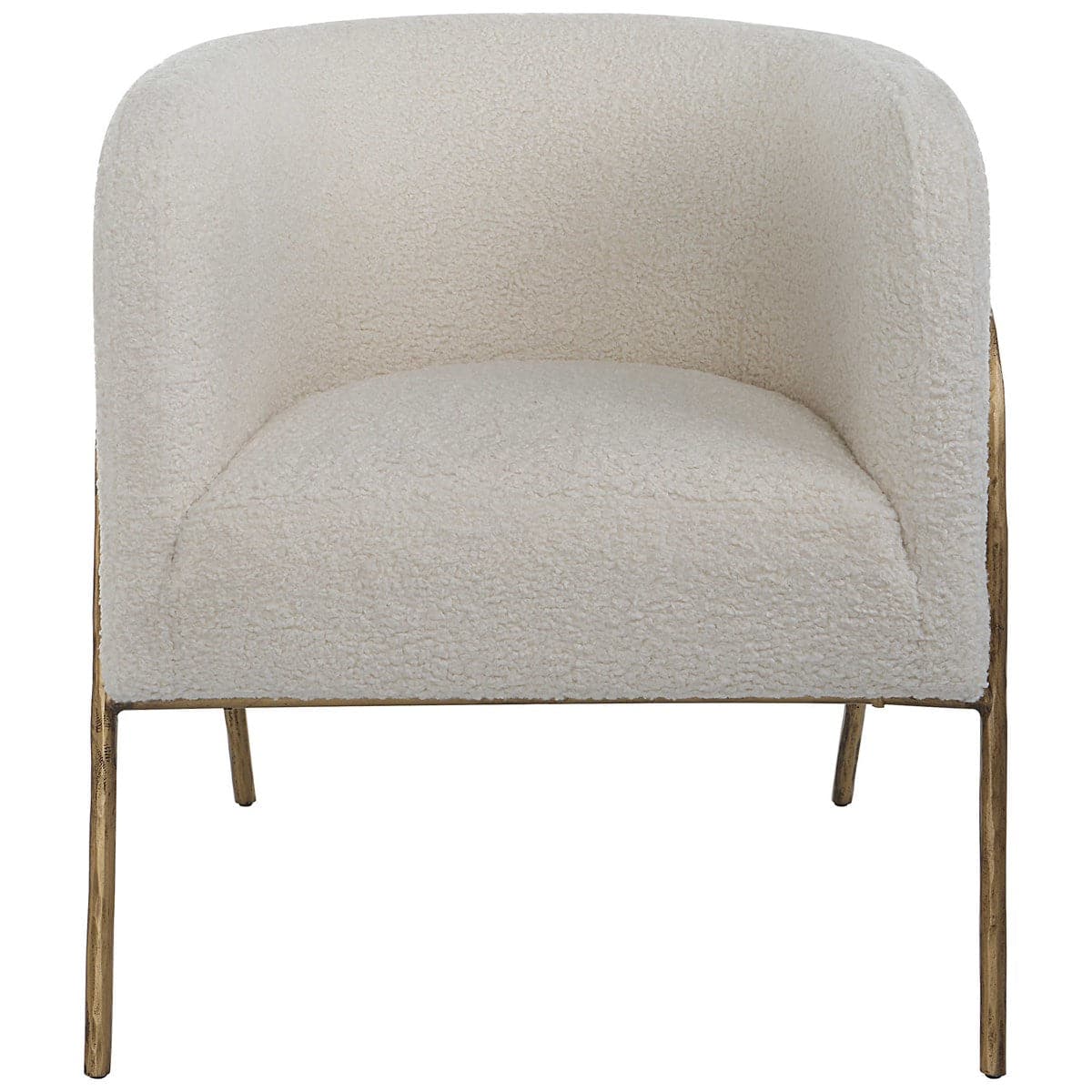 Uttermost Jacobsen Off White Shearling Accent Chair-Uttermost-UTTM-23686-Lounge Chairs-1-France and Son