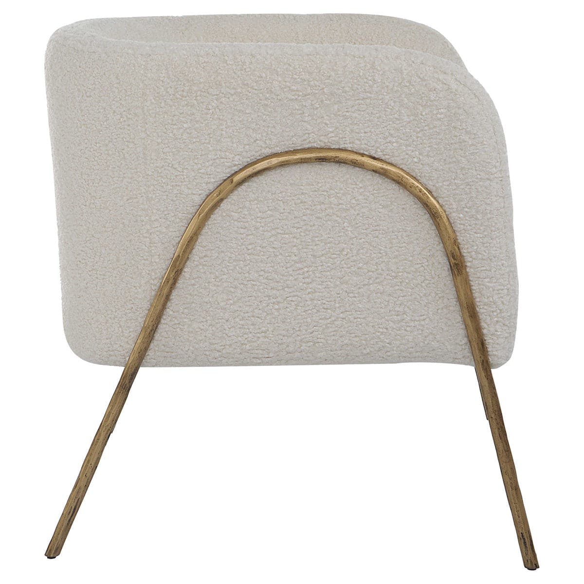 Uttermost Jacobsen Off White Shearling Accent Chair-Uttermost-UTTM-23686-Lounge Chairs-4-France and Son
