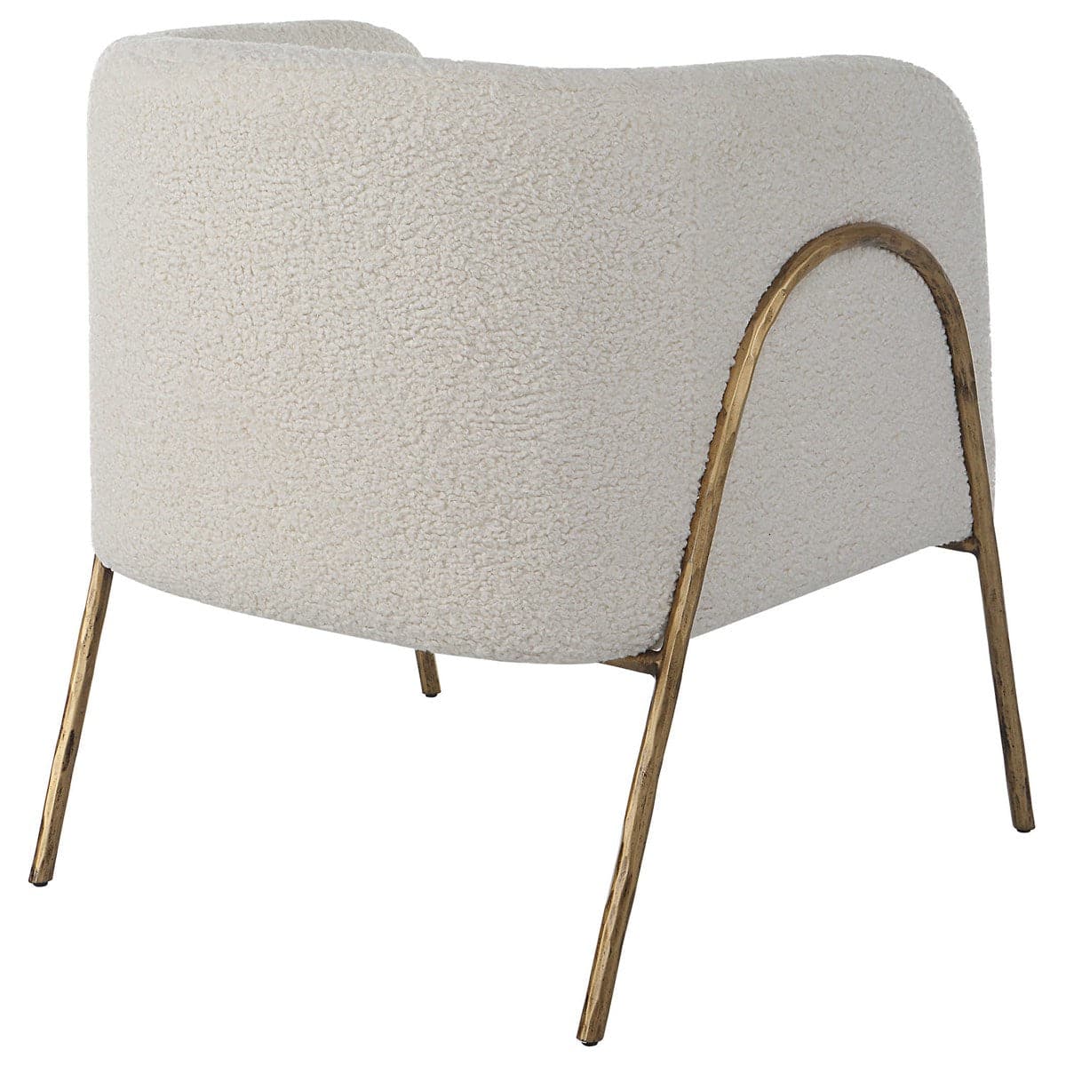 Uttermost Jacobsen Off White Shearling Accent Chair-Uttermost-UTTM-23686-Lounge Chairs-5-France and Son
