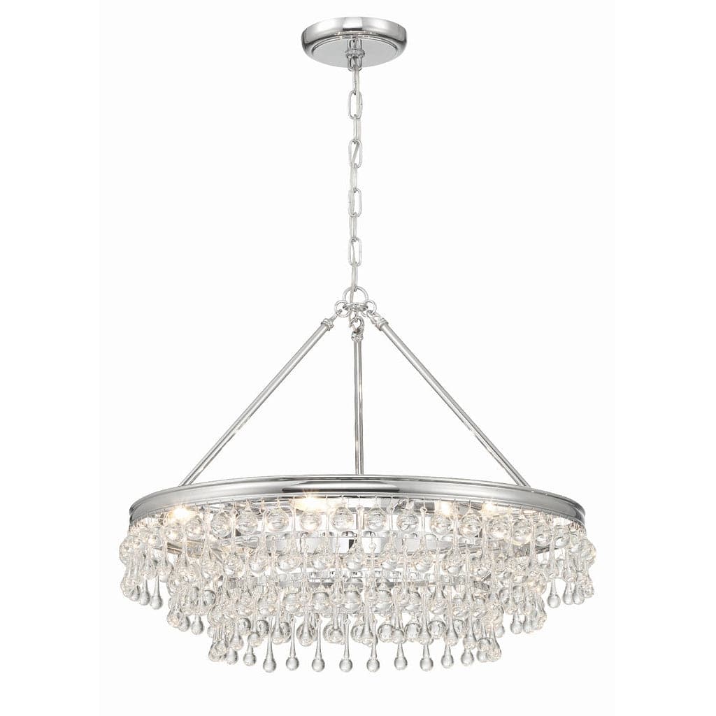 Calypso 6 Light Crystal Teardrop Chandelier-Crystorama Lighting Company-CRYSTO-237-CH-ChandeliersPolished Chrome-1-France and Son