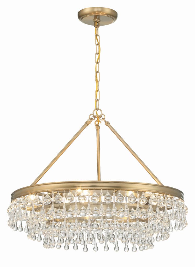 Calypso 6 Light Crystal Teardrop Chandelier-Crystorama Lighting Company-CRYSTO-237-VG-ChandeliersVibrant Gold-3-France and Son