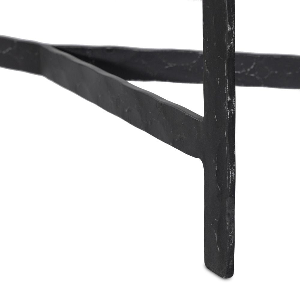 Additional view of Hammered Iron Console Table in white and black.
