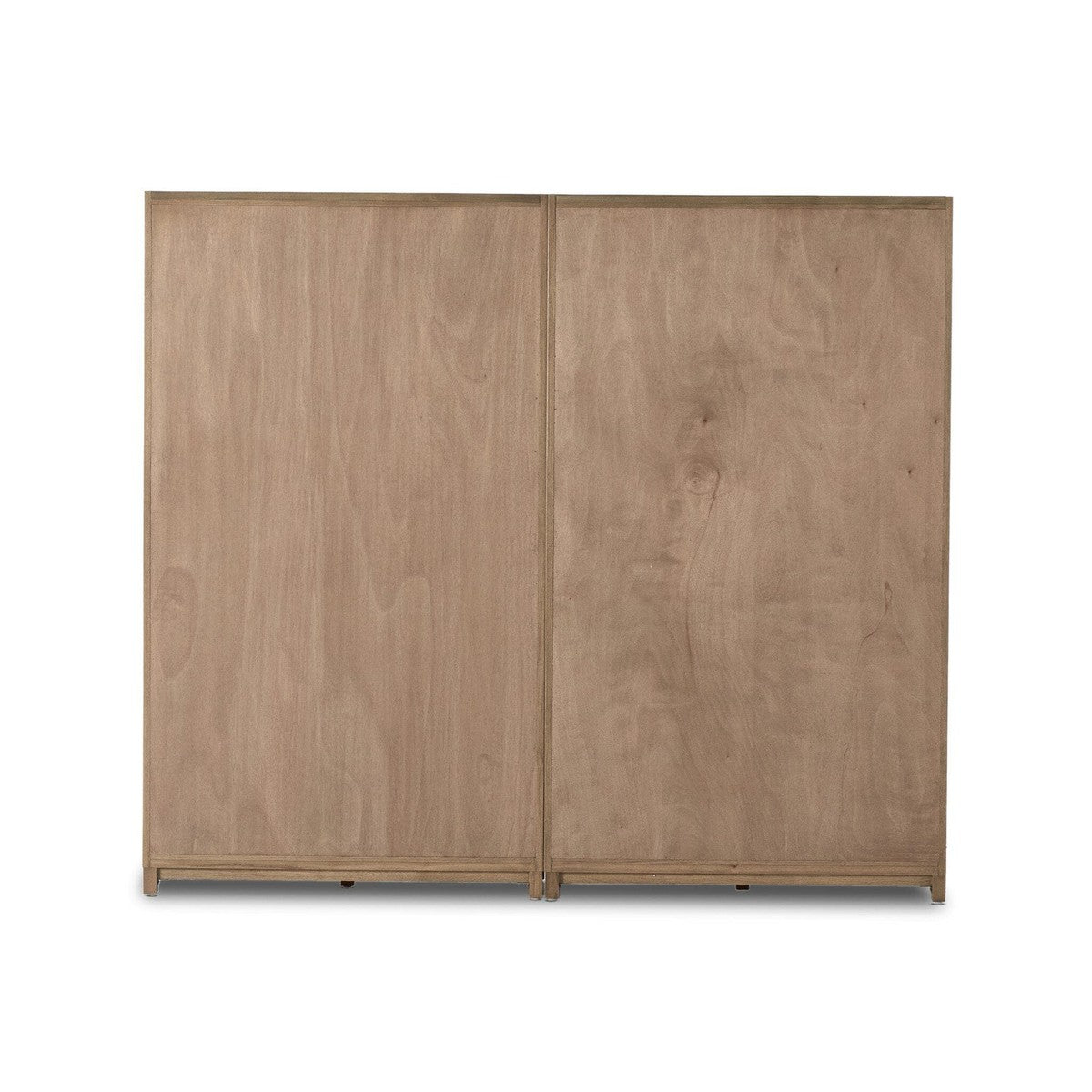 Millie Panel and Glass Door Double Cabinet - Drifted Oak Solid