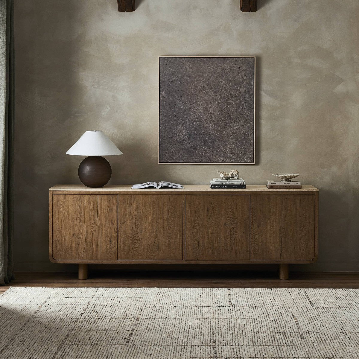 Coronado Sideboard - Rubbed Light Oak - Light Brown, Beige