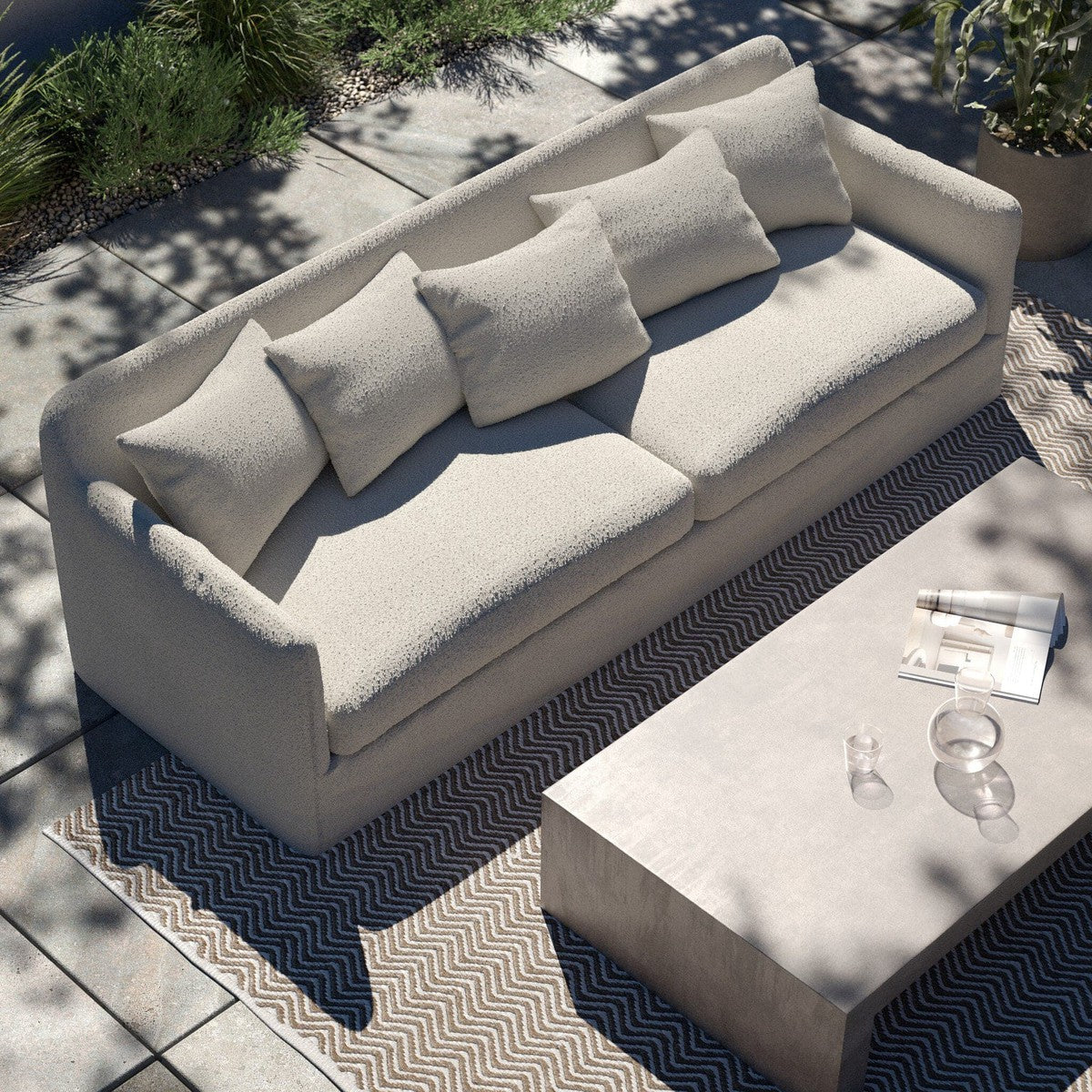 Dade Outdoor Slipcover Sofa - FIQA Boucle Cream