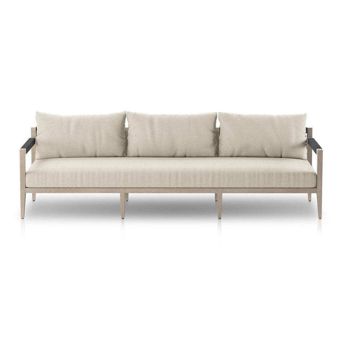 Sherwood Outdoor Sofa, Weathered Grey - FIQA Boucle Cream