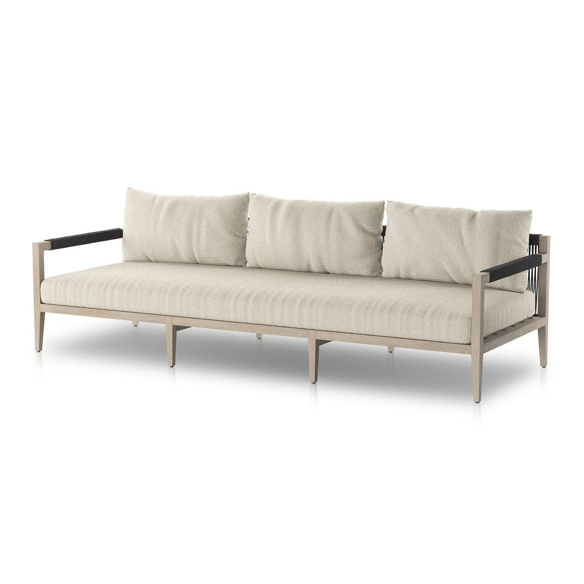 Sherwood Outdoor Sofa, Weathered Grey - FIQA Boucle Cream