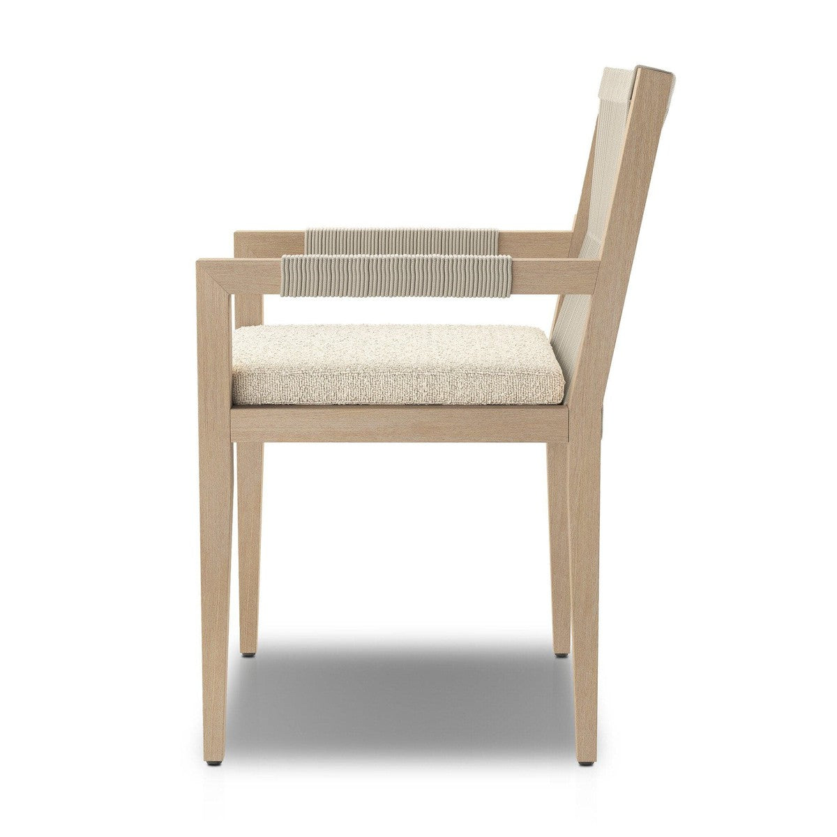 Sherwood Outdoor Dining Armchair, Washed Brown - FIQA Boucle Cream