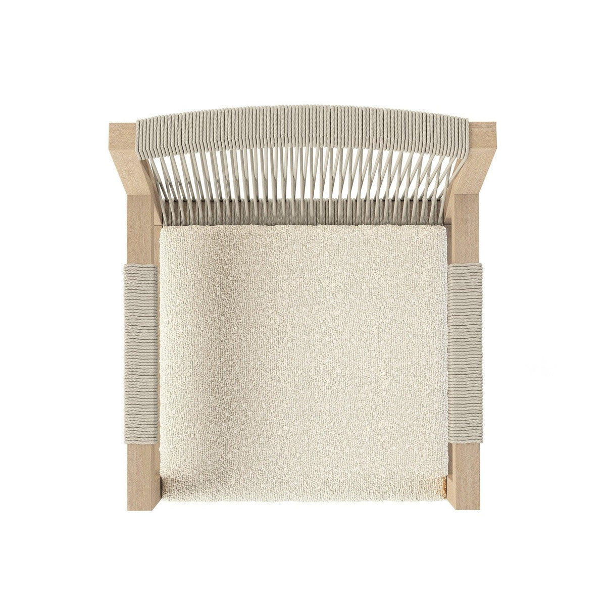 Sherwood Outdoor Dining Armchair, Washed Brown - FIQA Boucle Cream