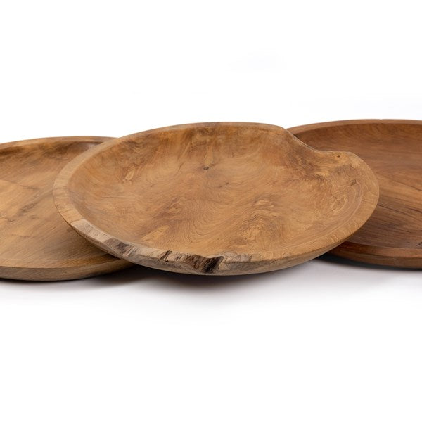 Kasem Round Outdoor Tray - Teak Root-Four Hands-FH-237646-001-Trays-2-France and Son