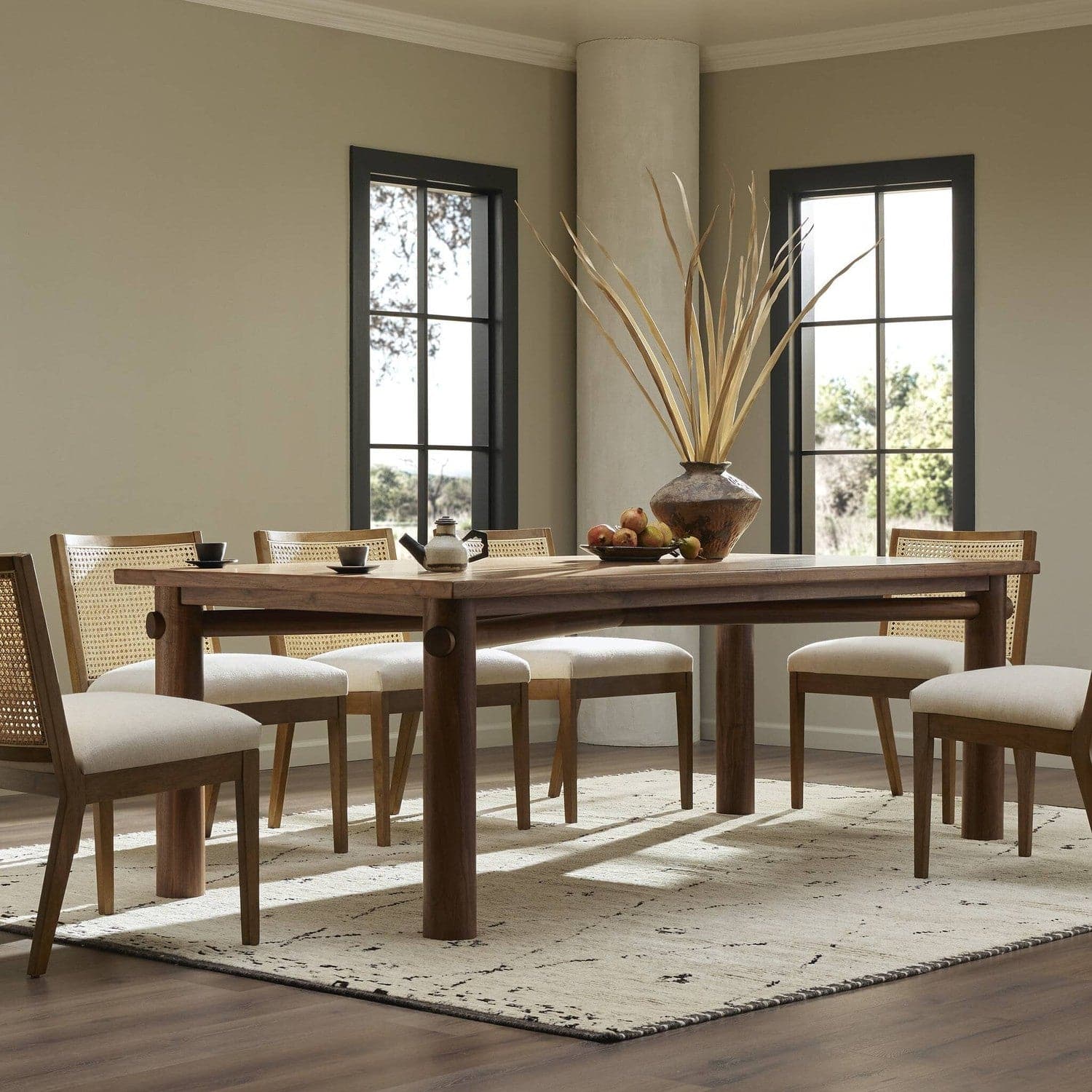 Shevone Dining Table - Natural Walnut Veneer