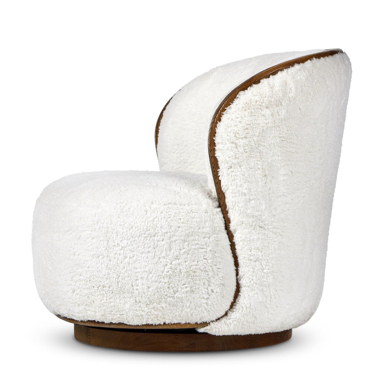 Kittridge Swivel Chair - Ivory Angora