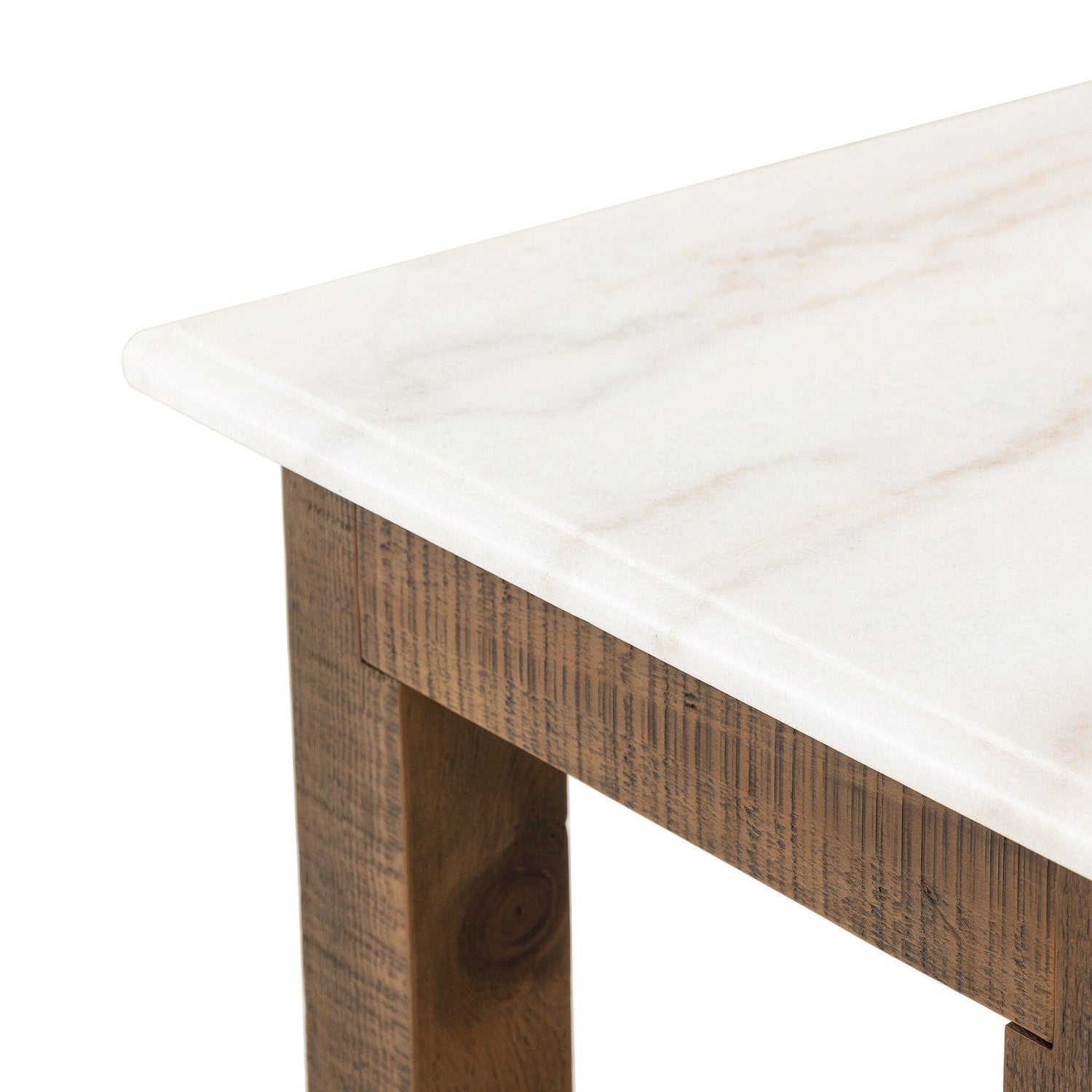 Jessa End Table - Honed White Marble