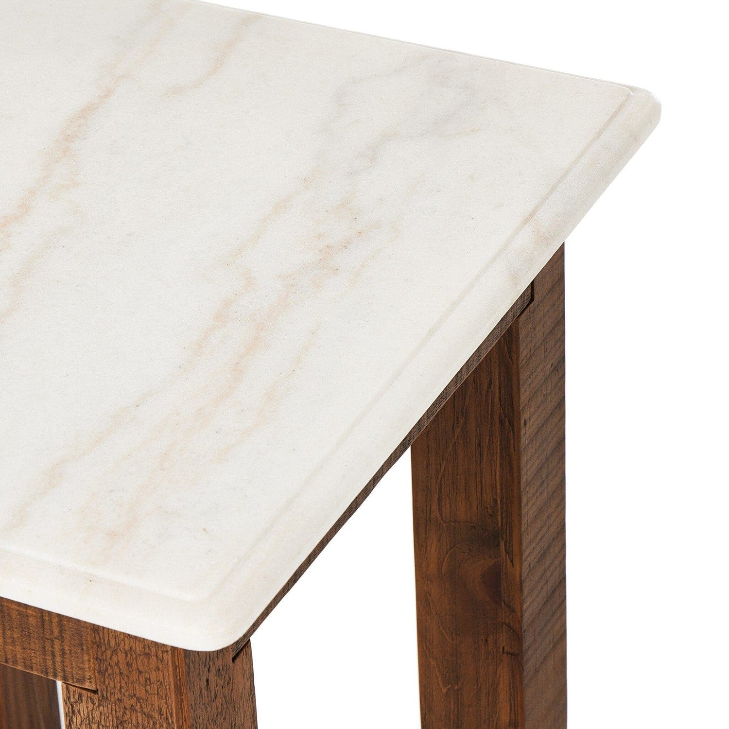 Jessa End Table - Honed White Marble