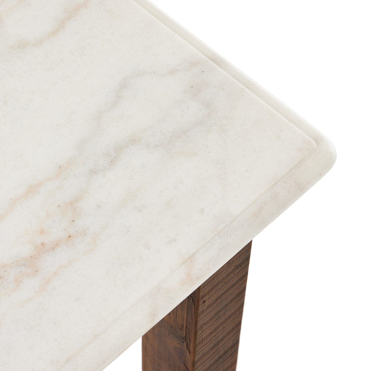 Jessa End Table - Honed White Marble