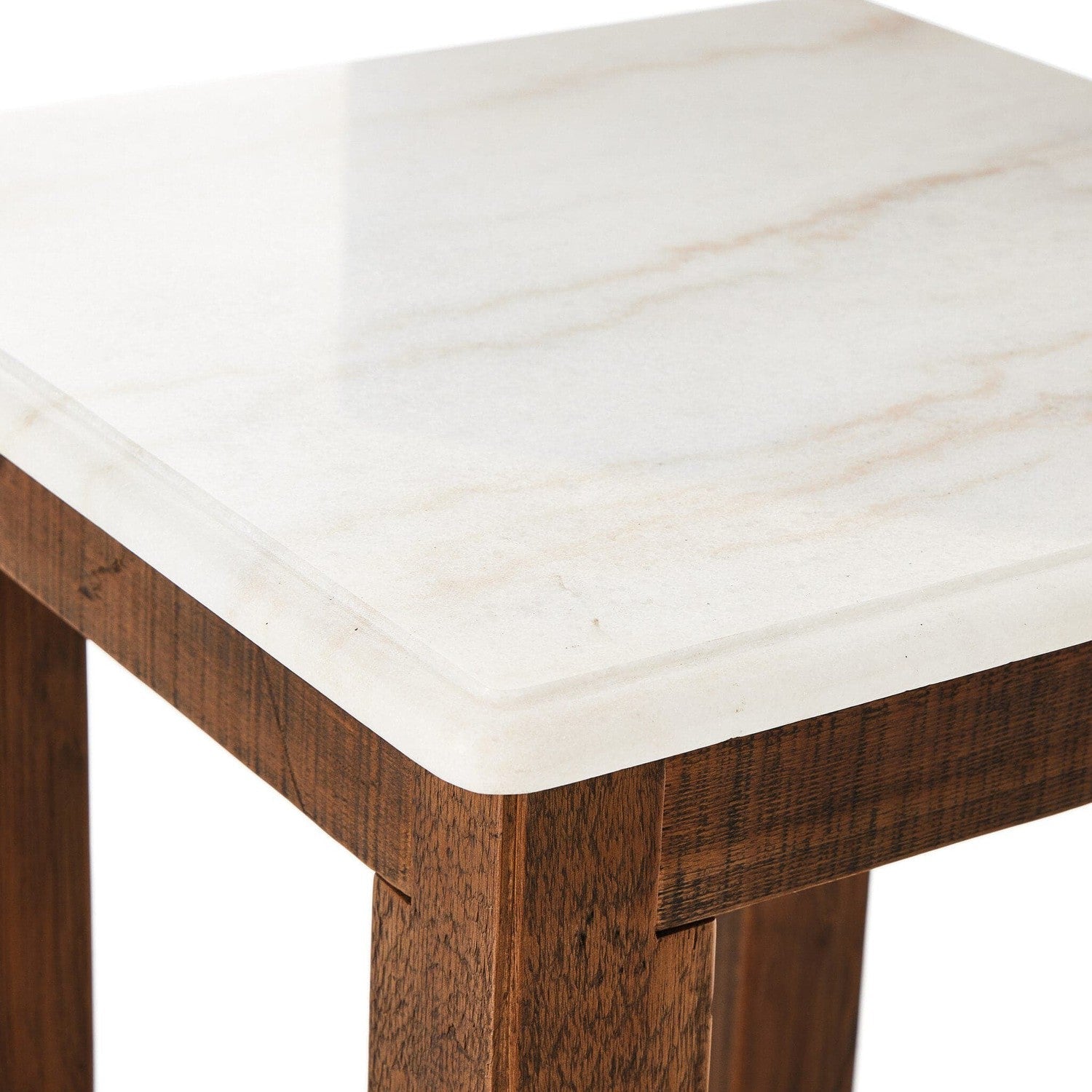 Jessa End Table - Honed White Marble