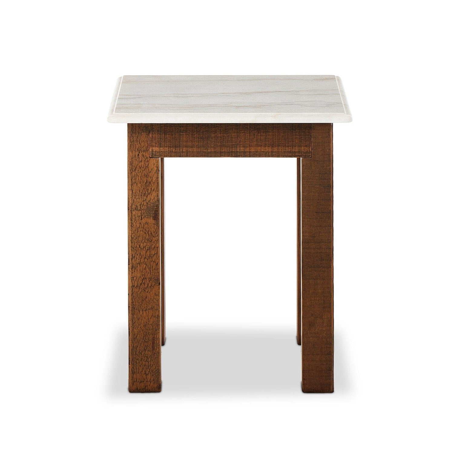 Jessa End Table - Honed White Marble