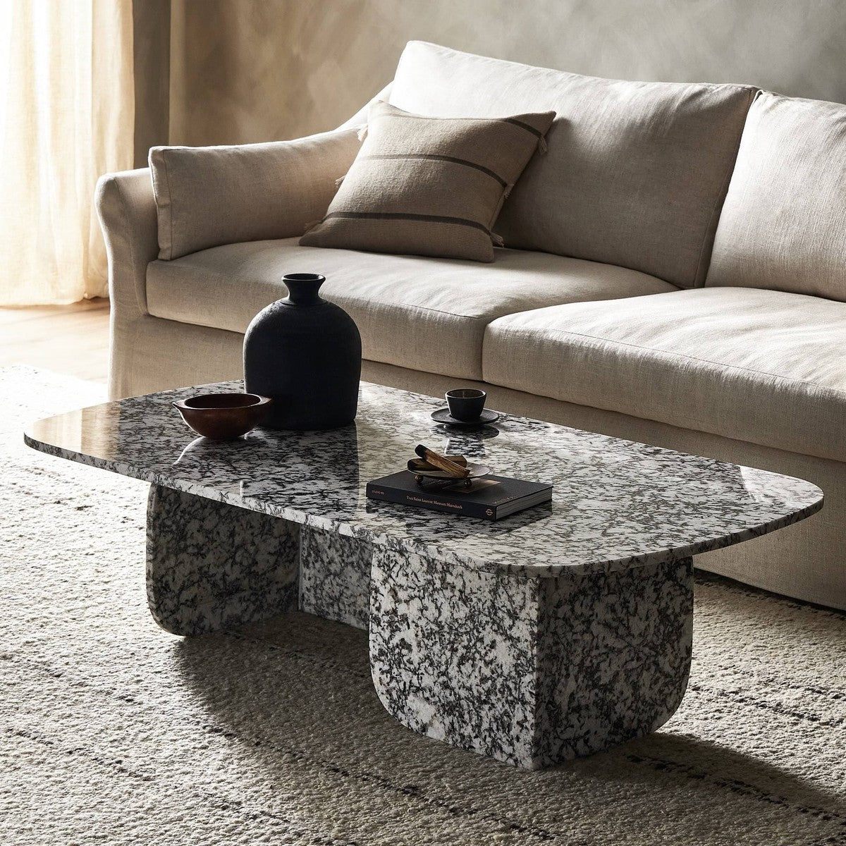 Ramone Coffee Table - Speckled Black Marble