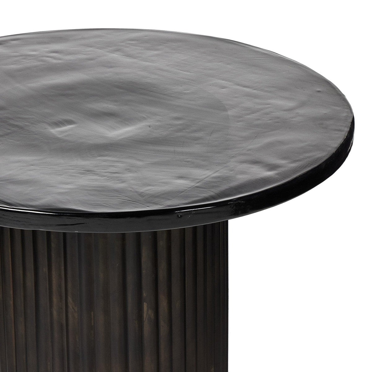 Ruben End Table - Smoked Black Cast Glass