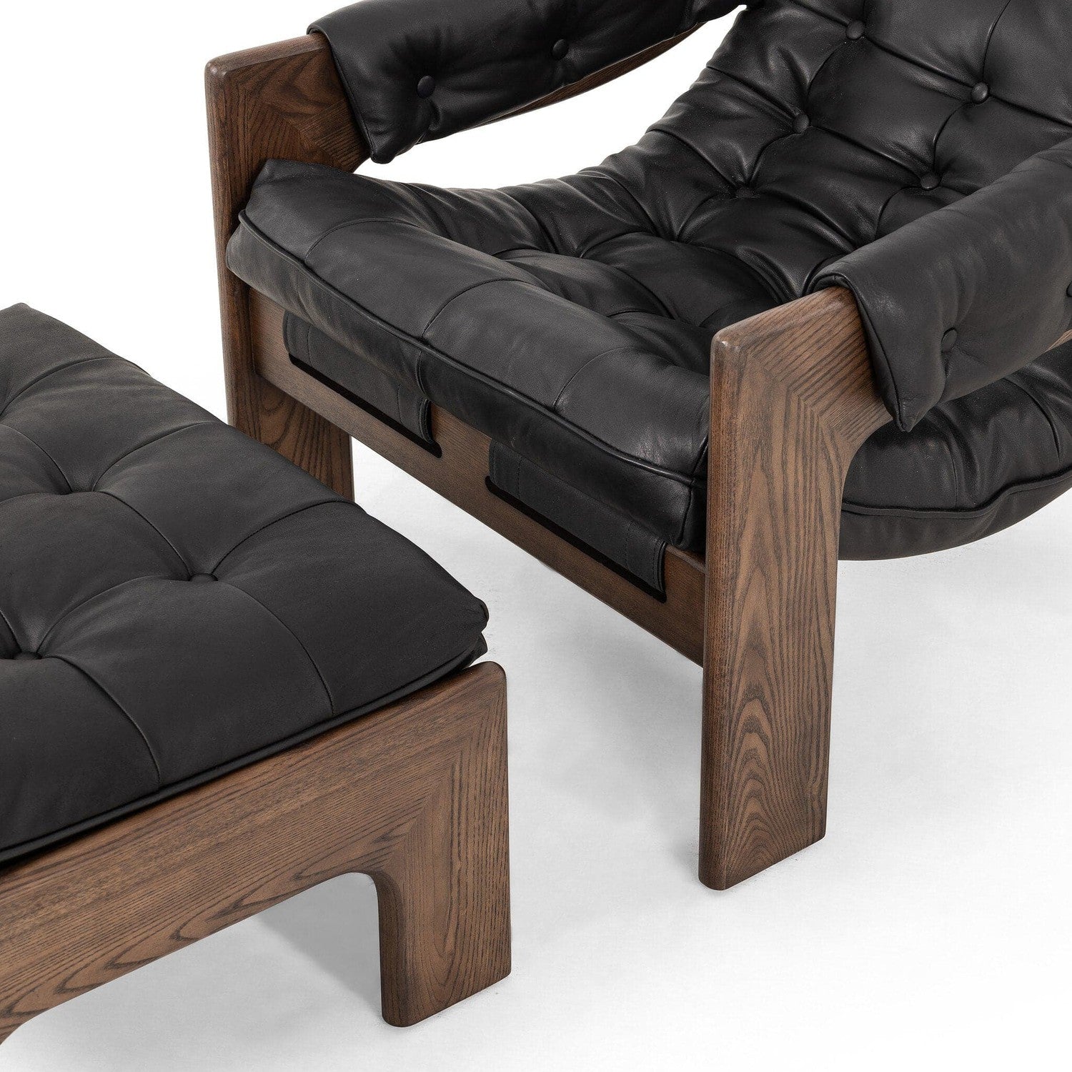 Halston Chair With Ottoman - Heirloom Black