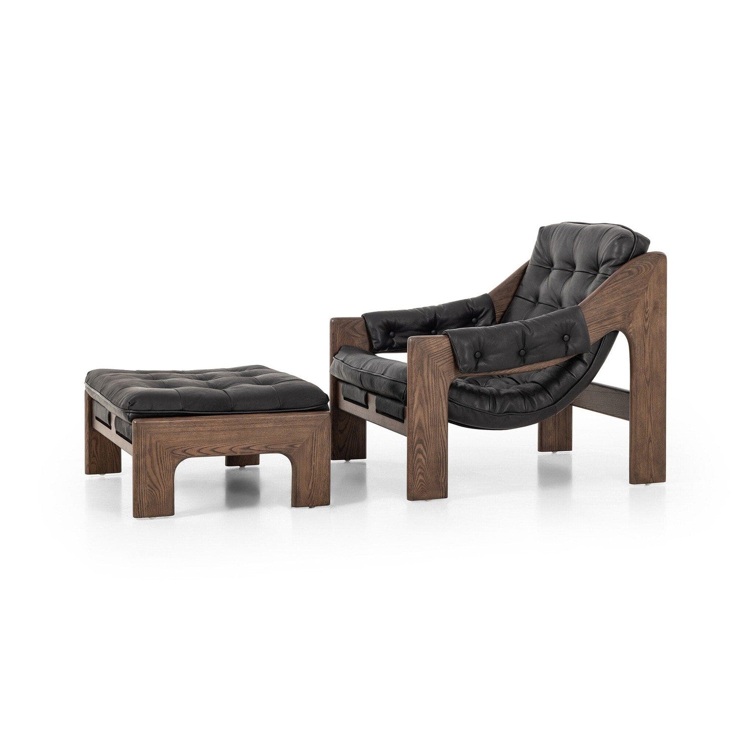 Halston Chair With Ottoman - Heirloom Black