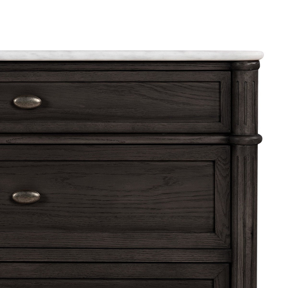 Toulouse 6 Drawer Dresser - Distressed Black Oak