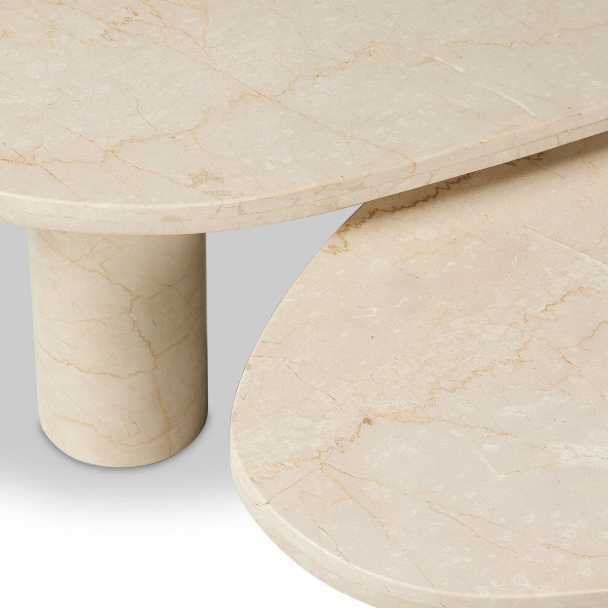 Zion Coffee Table Set - Cream Marble