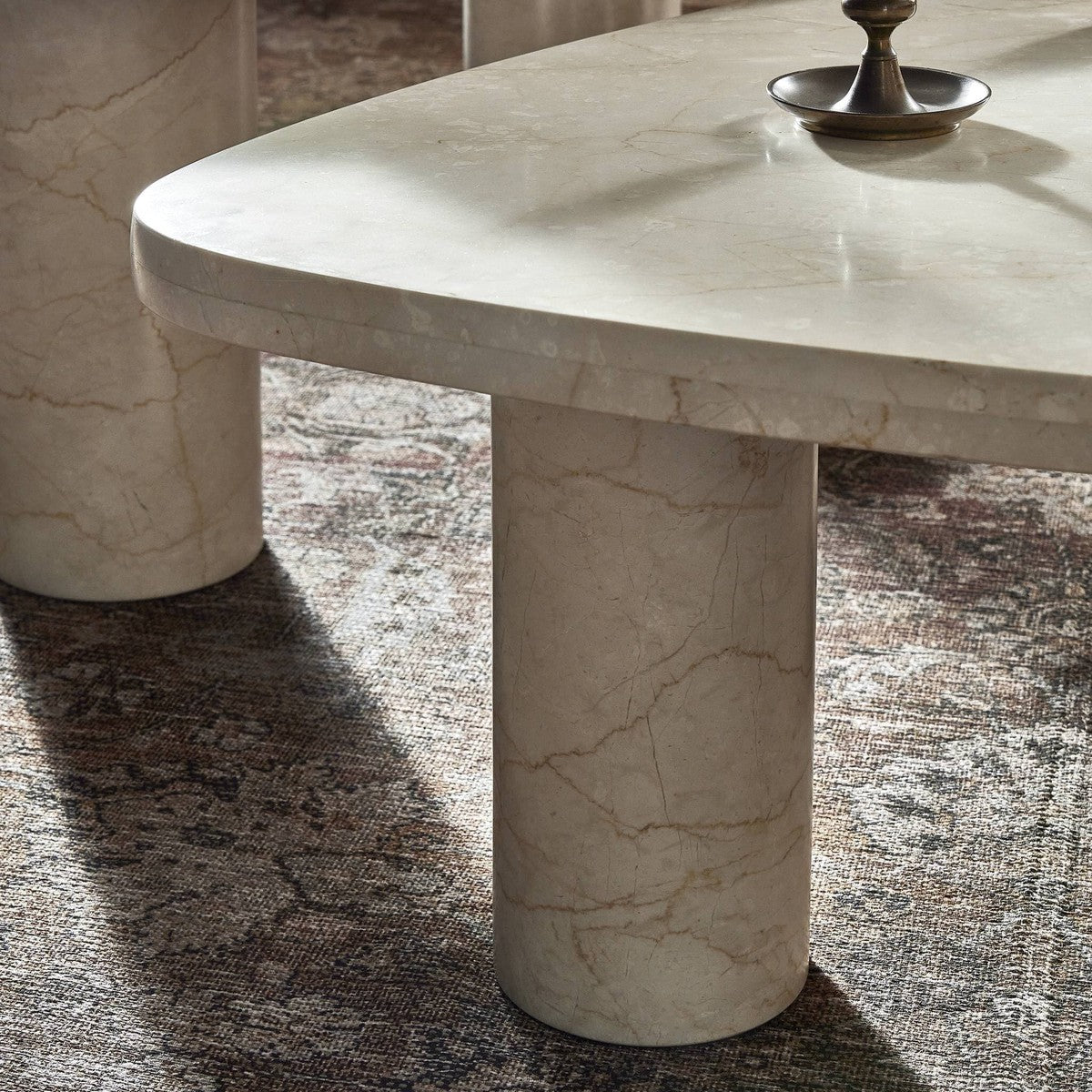 Zion Coffee Table Set - Cream Marble