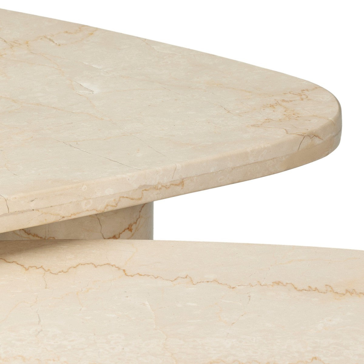 Zion Coffee Table Set - Cream Marble