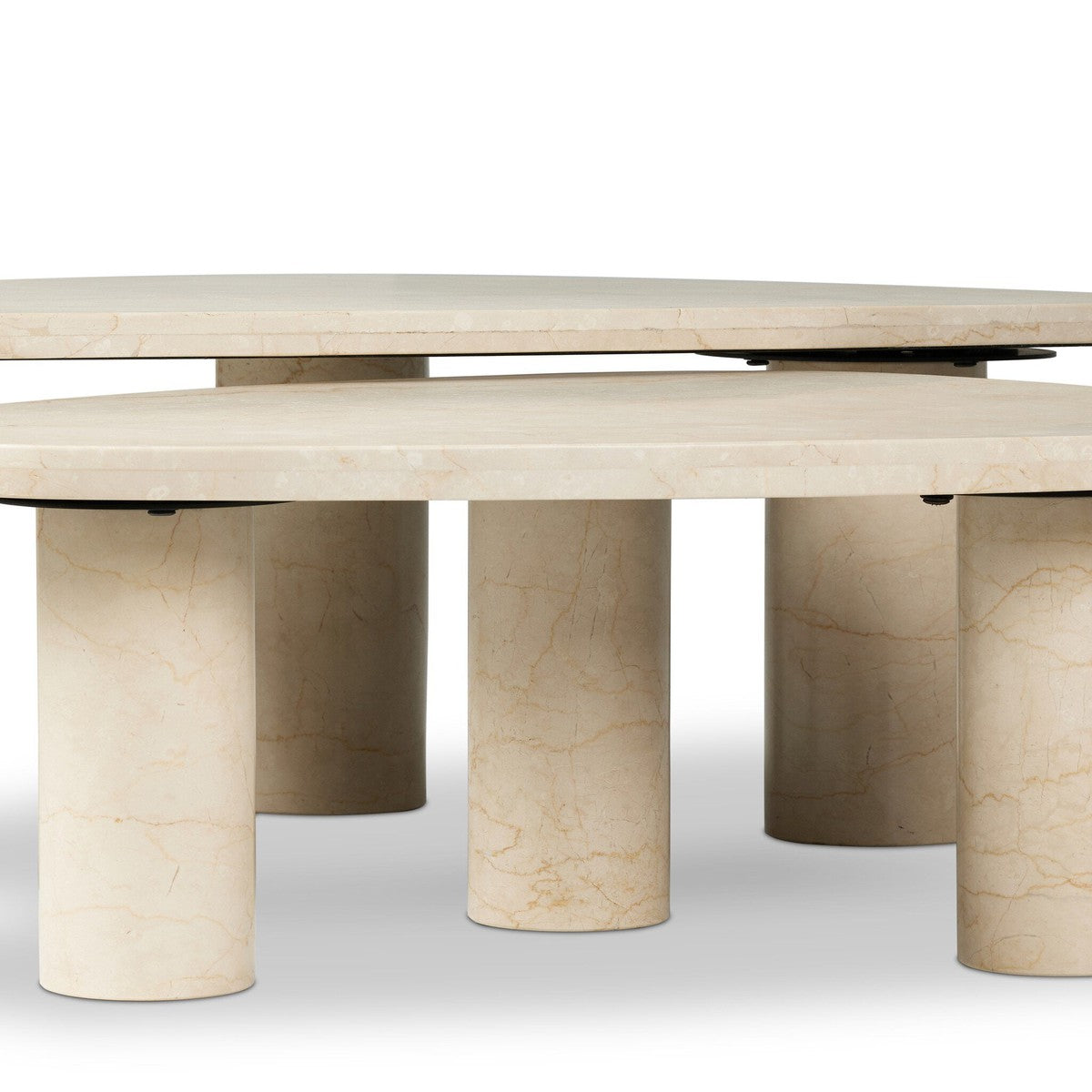 Zion Coffee Table Set - Cream Marble