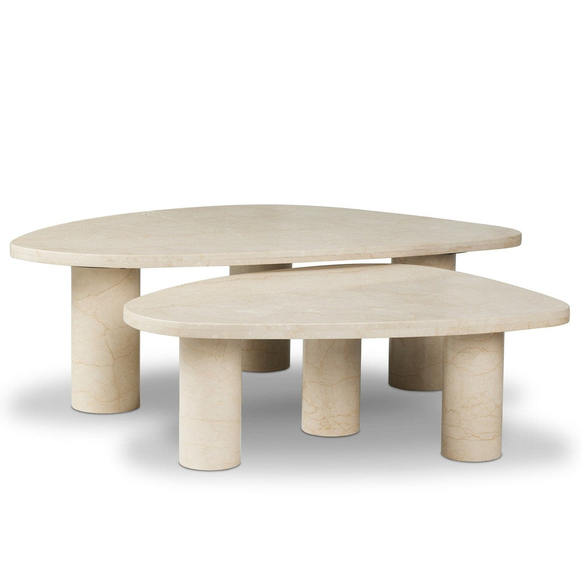 Zion Coffee Table Set - Cream Marble