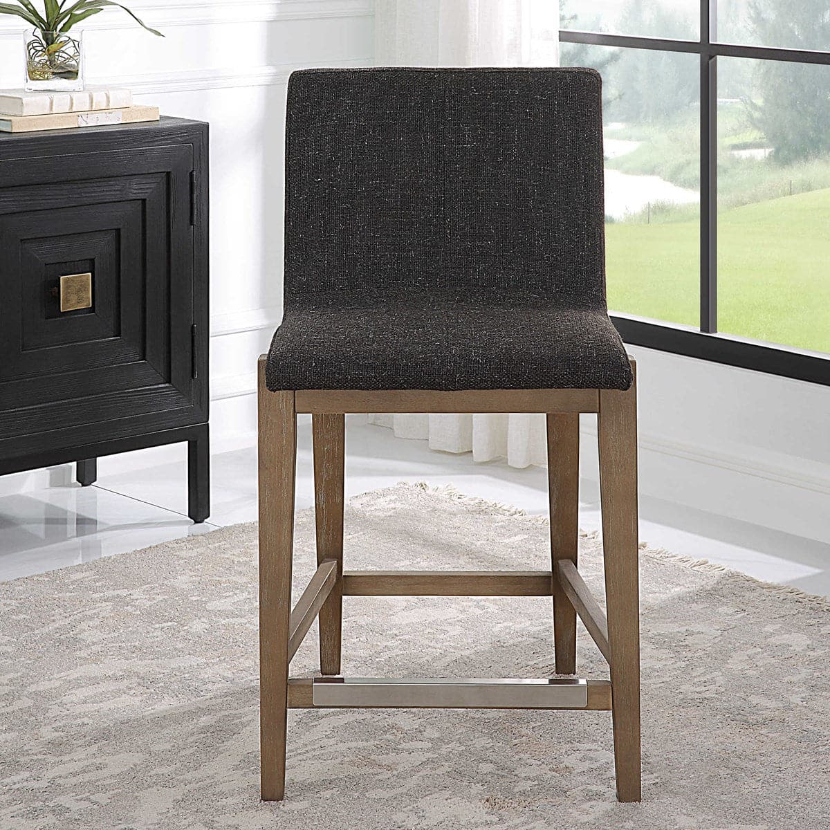 Uttermost Klemens Chocolate Counter Stool-Uttermost-UTTM-23822-Bar Stools-3-France and Son