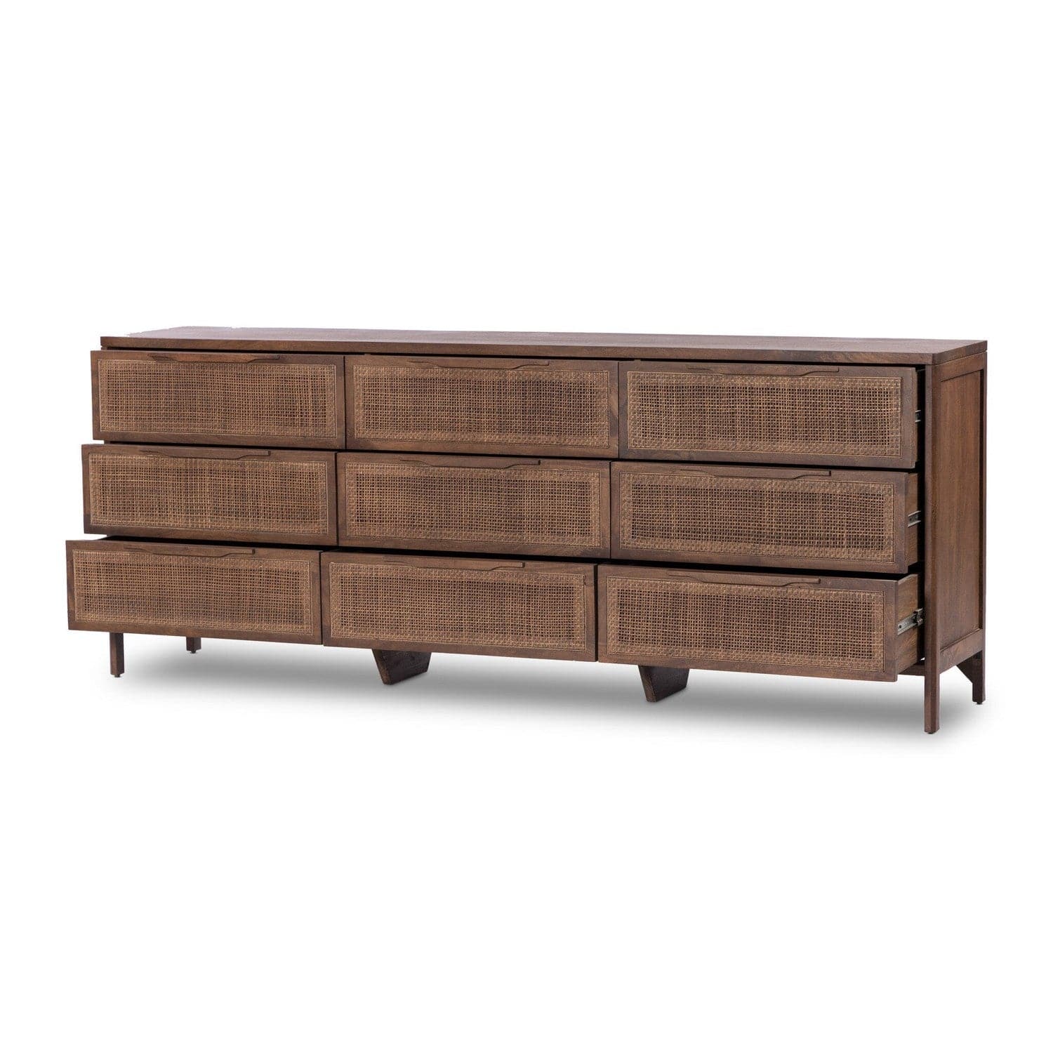 Sydney 9 Drawer Dresser - Brown Cane