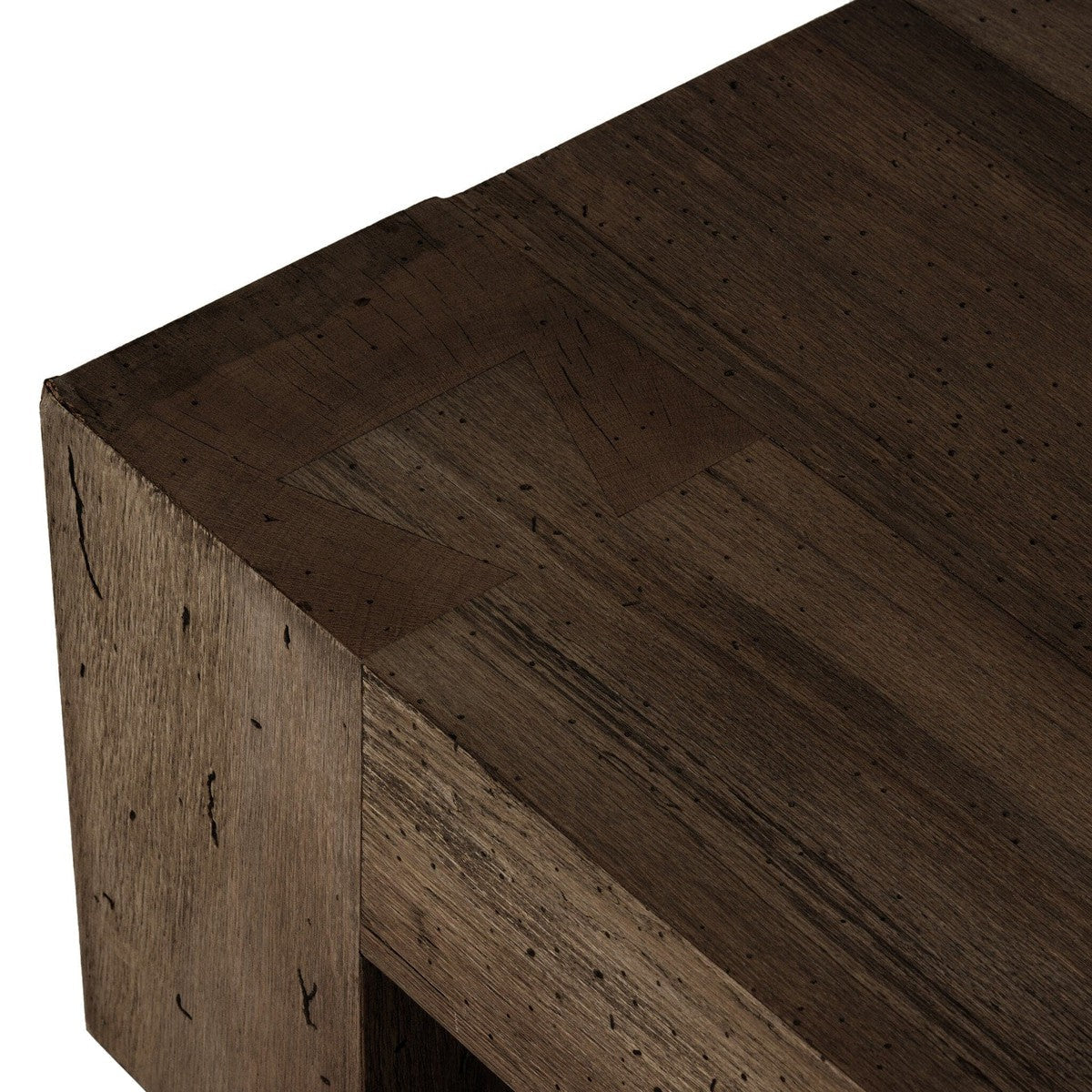 Abaso Rectangular Coffee Table - Ebony Rustic Wormwood Oak