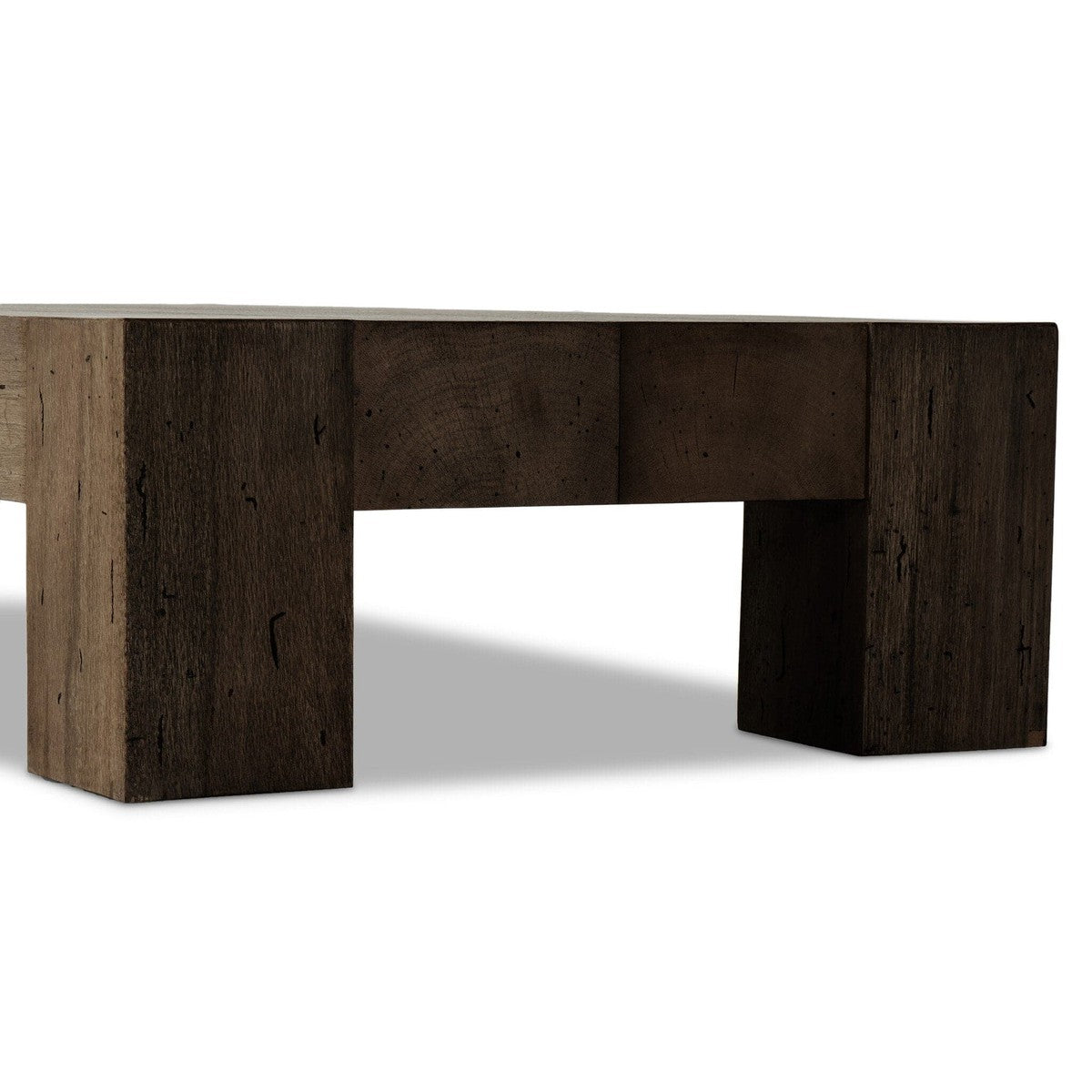 Abaso Rectangular Coffee Table - Ebony Rustic Wormwood Oak