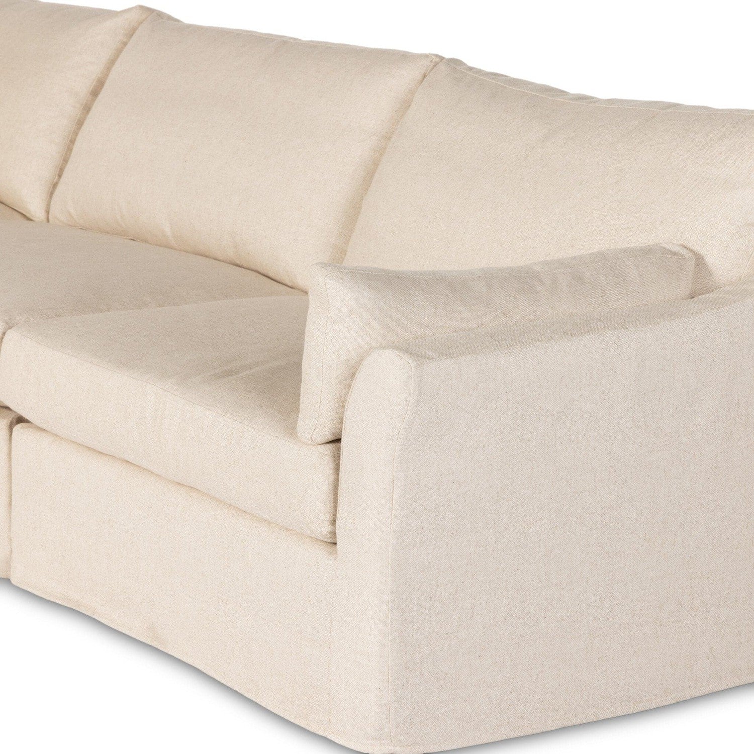 Delray 5Pc Slipcover Sectional - Evere Creme