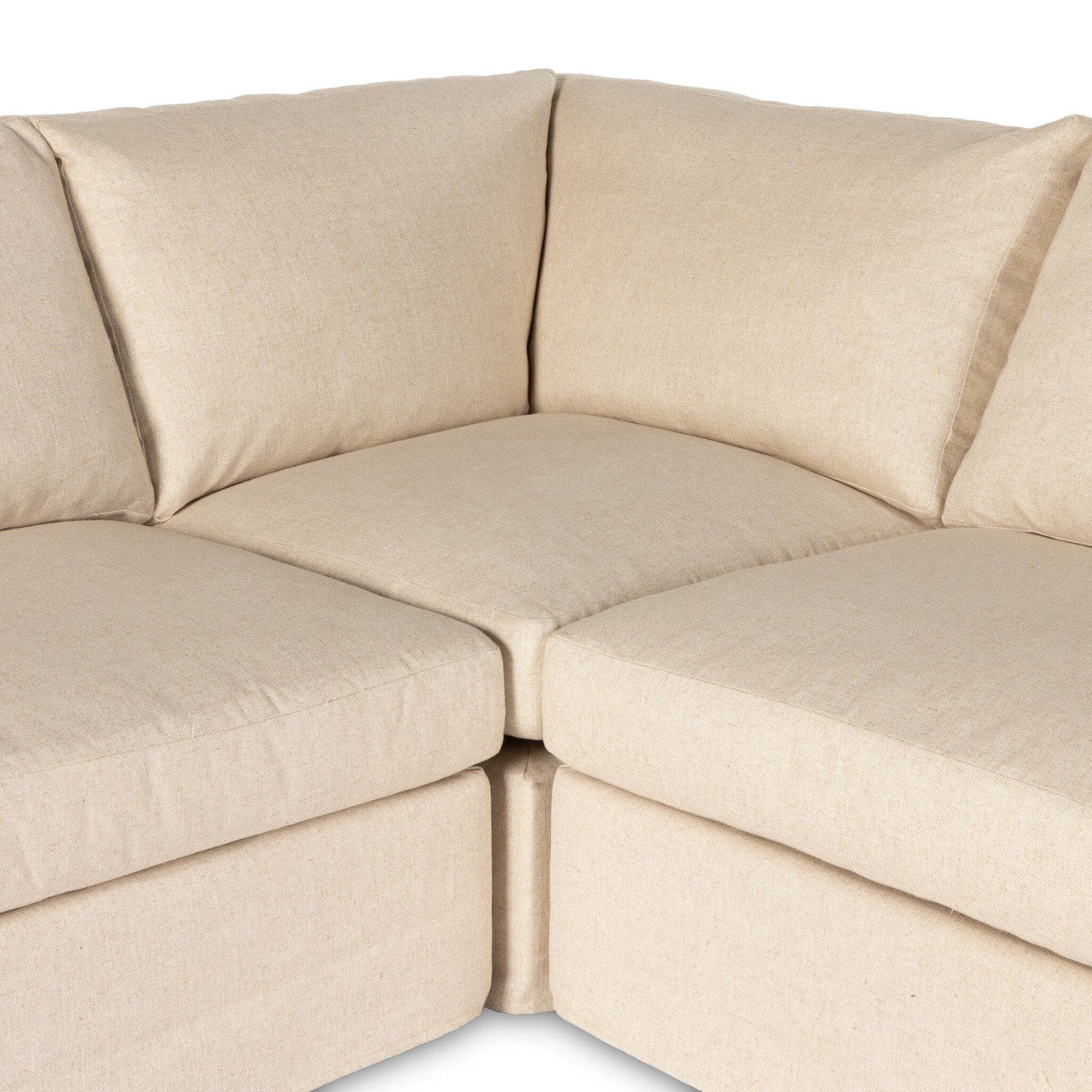 Delray 5Pc Slipcover Sectional - Evere Creme