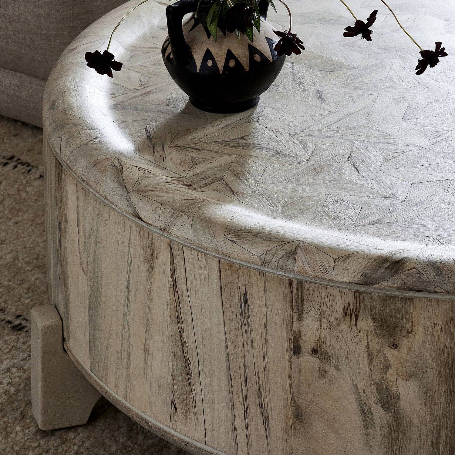 Zora Coffee Table - Whitewashed Spalted Primavera