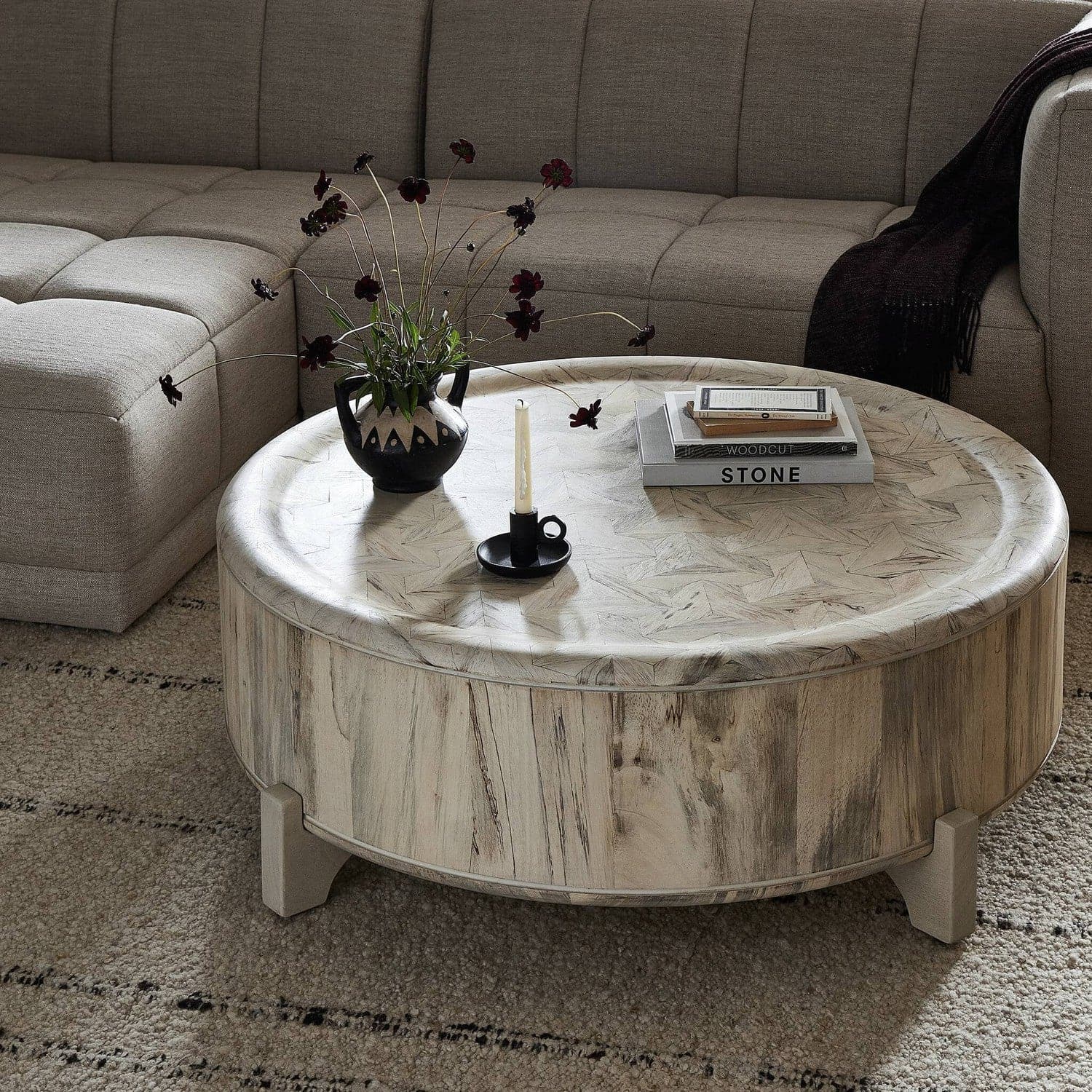 Zora Coffee Table - Whitewashed Spalted Primavera