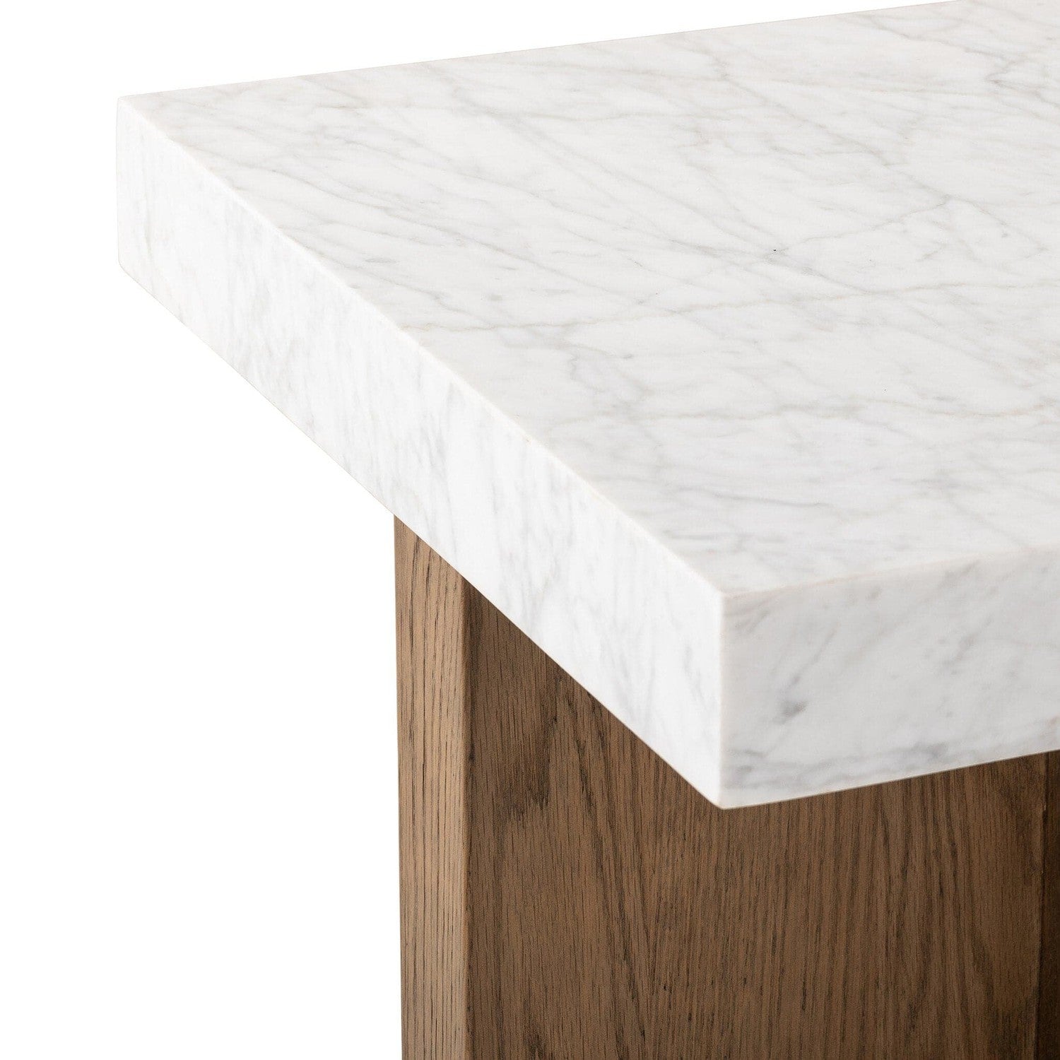 Bellamy End Table - White Carrara Marble