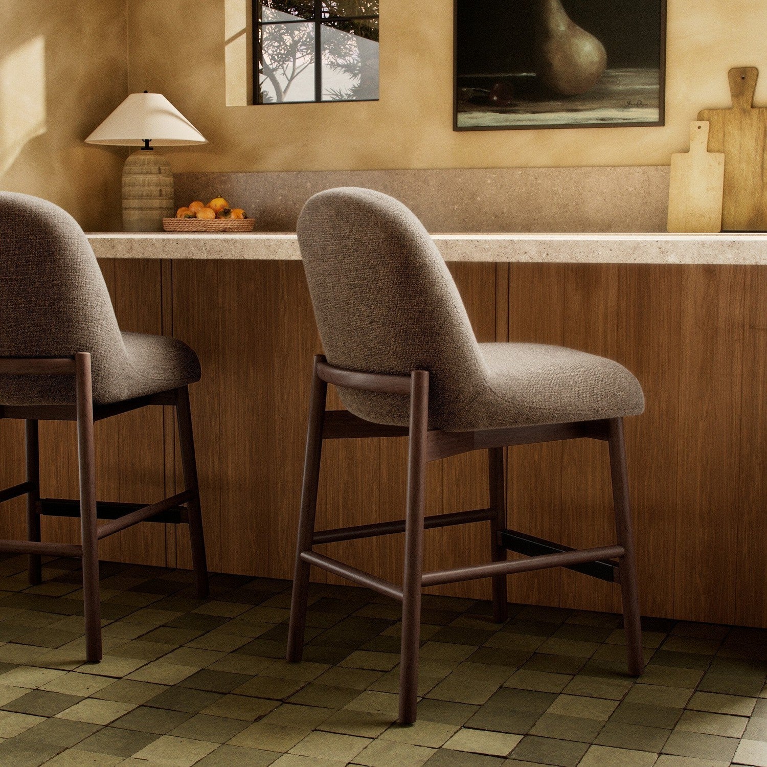 Sora Armless Bar + Counter Stool - Gibson Mink