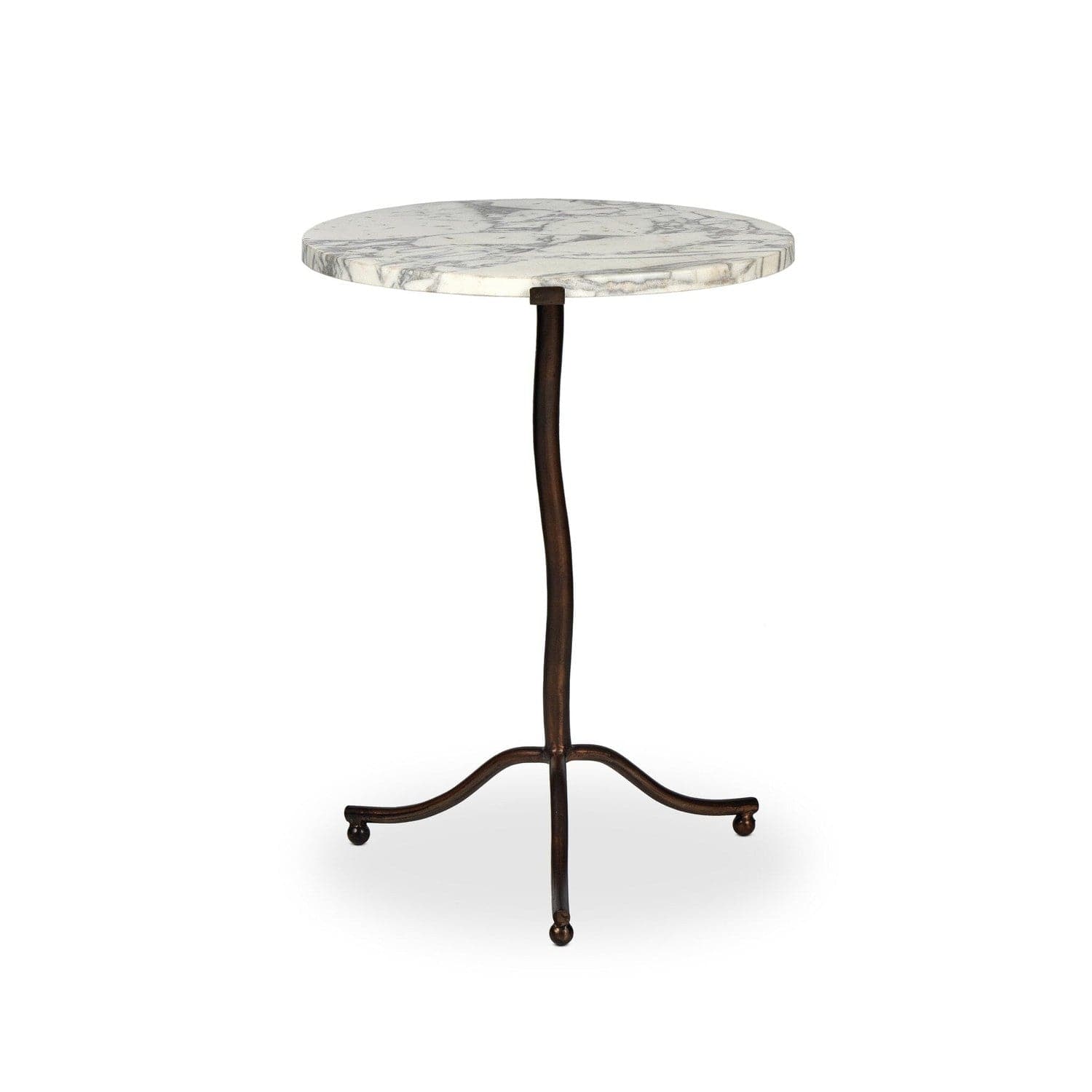 Sophie End Table - Veined White Marble