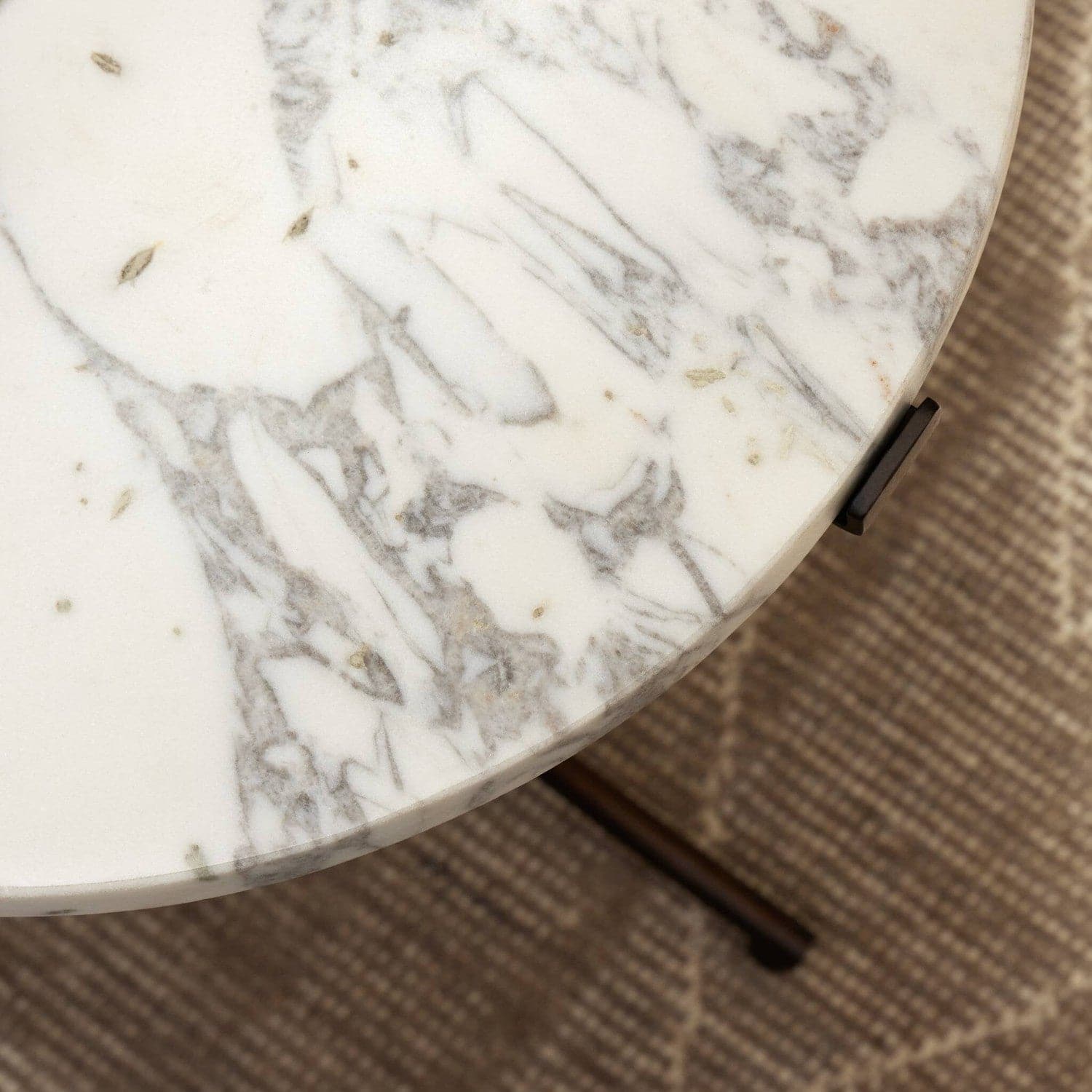 Sophie End Table - Veined White Marble