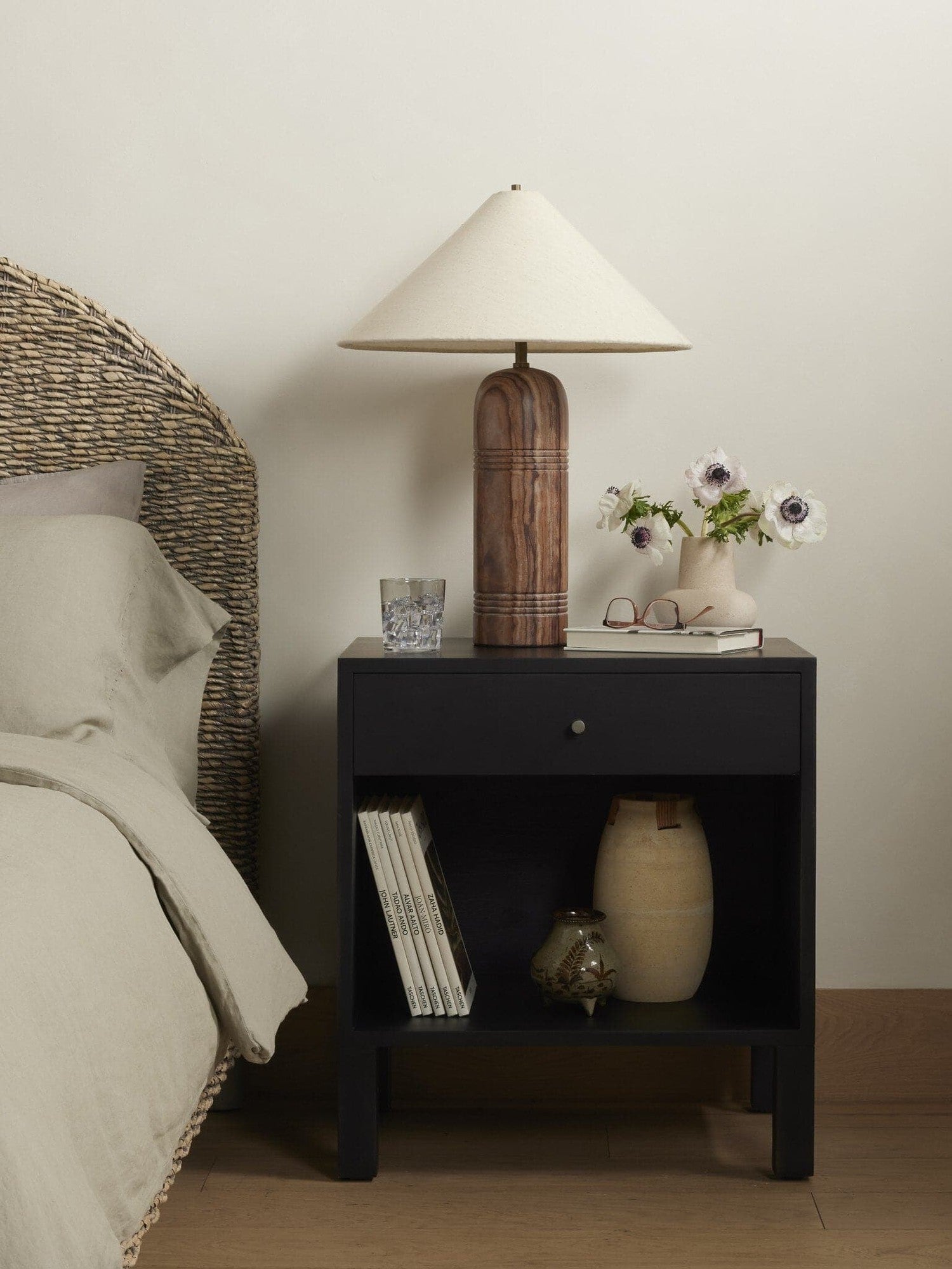 Isador Nightstand - Black Wash Poplar