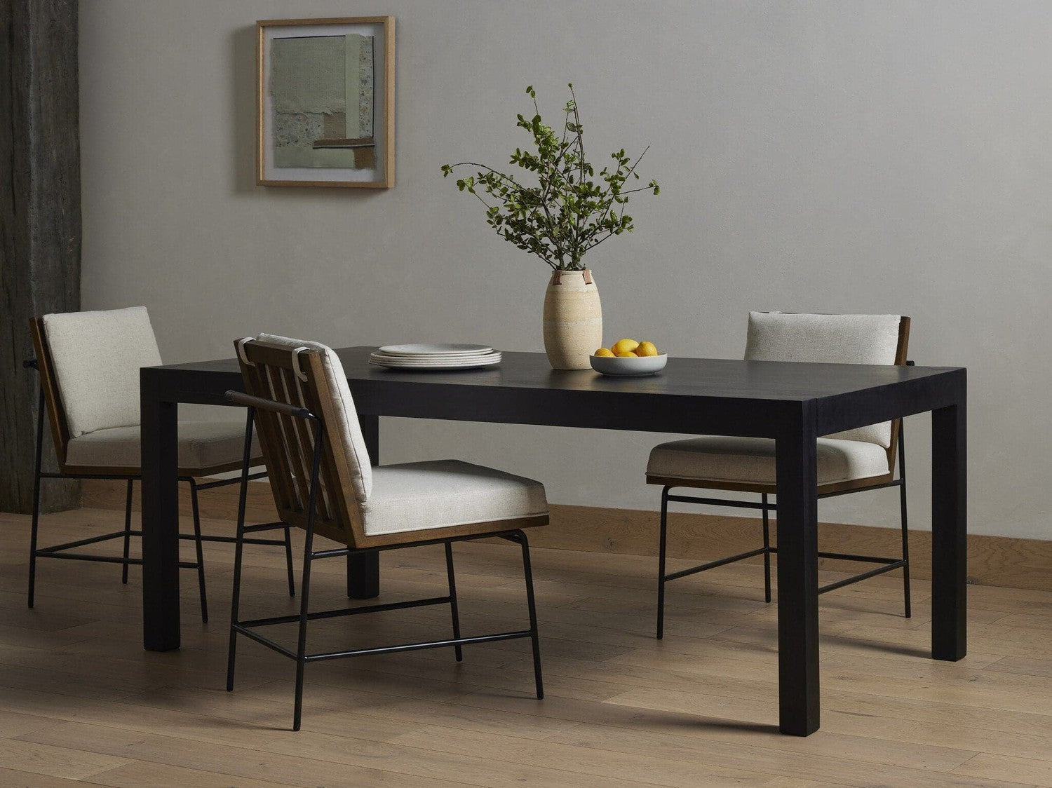 Isador Dining Table - Black Wash Poplar