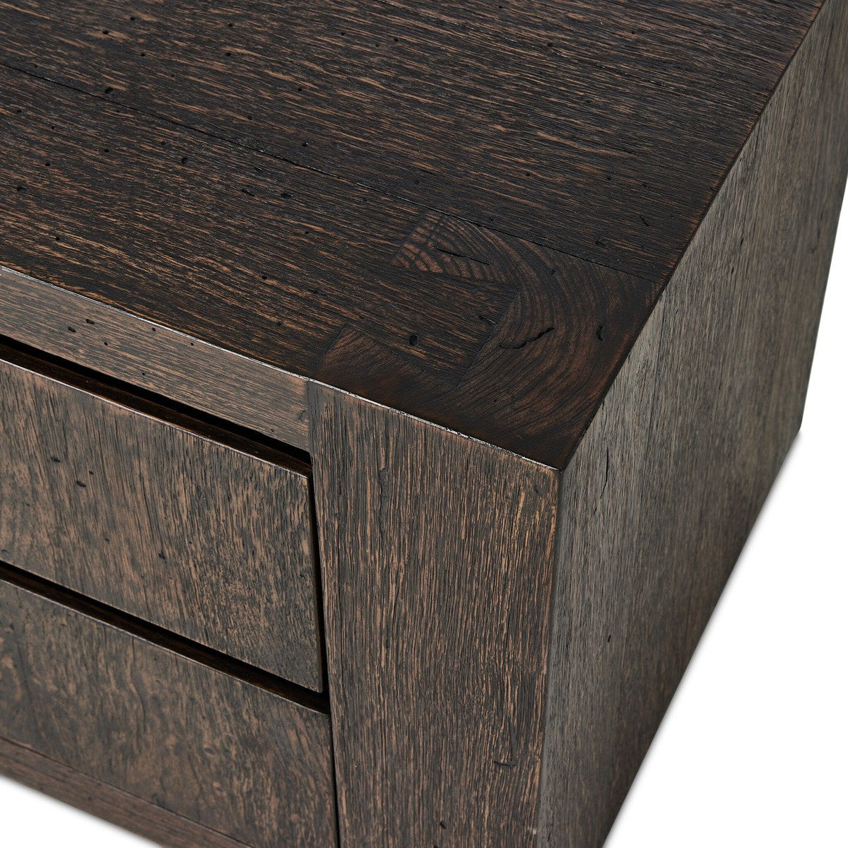 Abaso Nightstand - Ebony Rustic Wormwood Oak