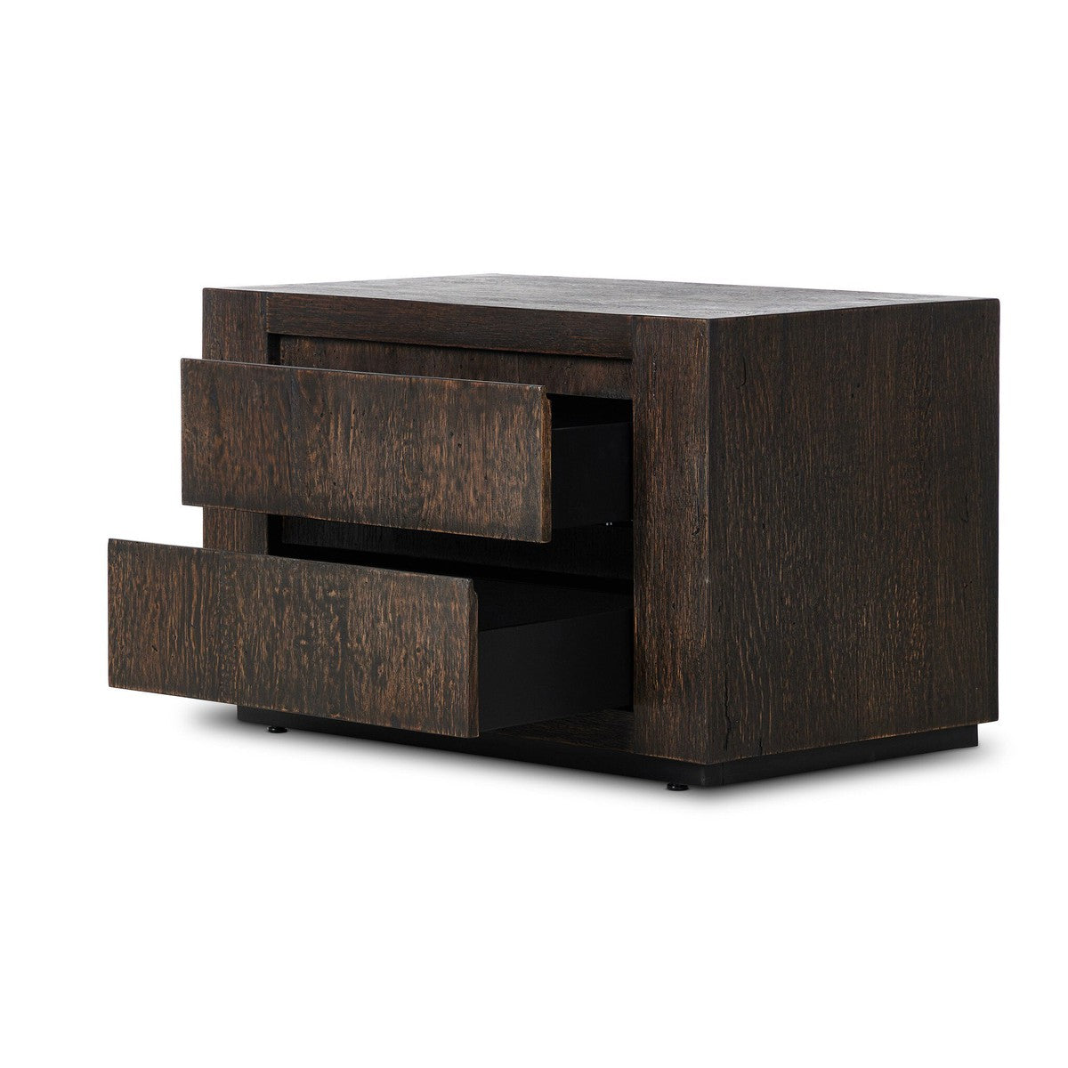 Abaso Nightstand - Ebony Rustic Wormwood Oak