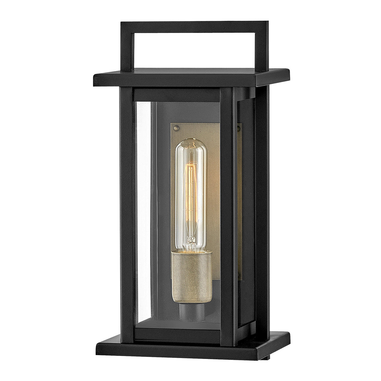 Outdoor Langston Small Wall Mount Lantern-Hinkley Lighting-HINKLEY-24020BK-Outdoor Lanterns-1-France and Son